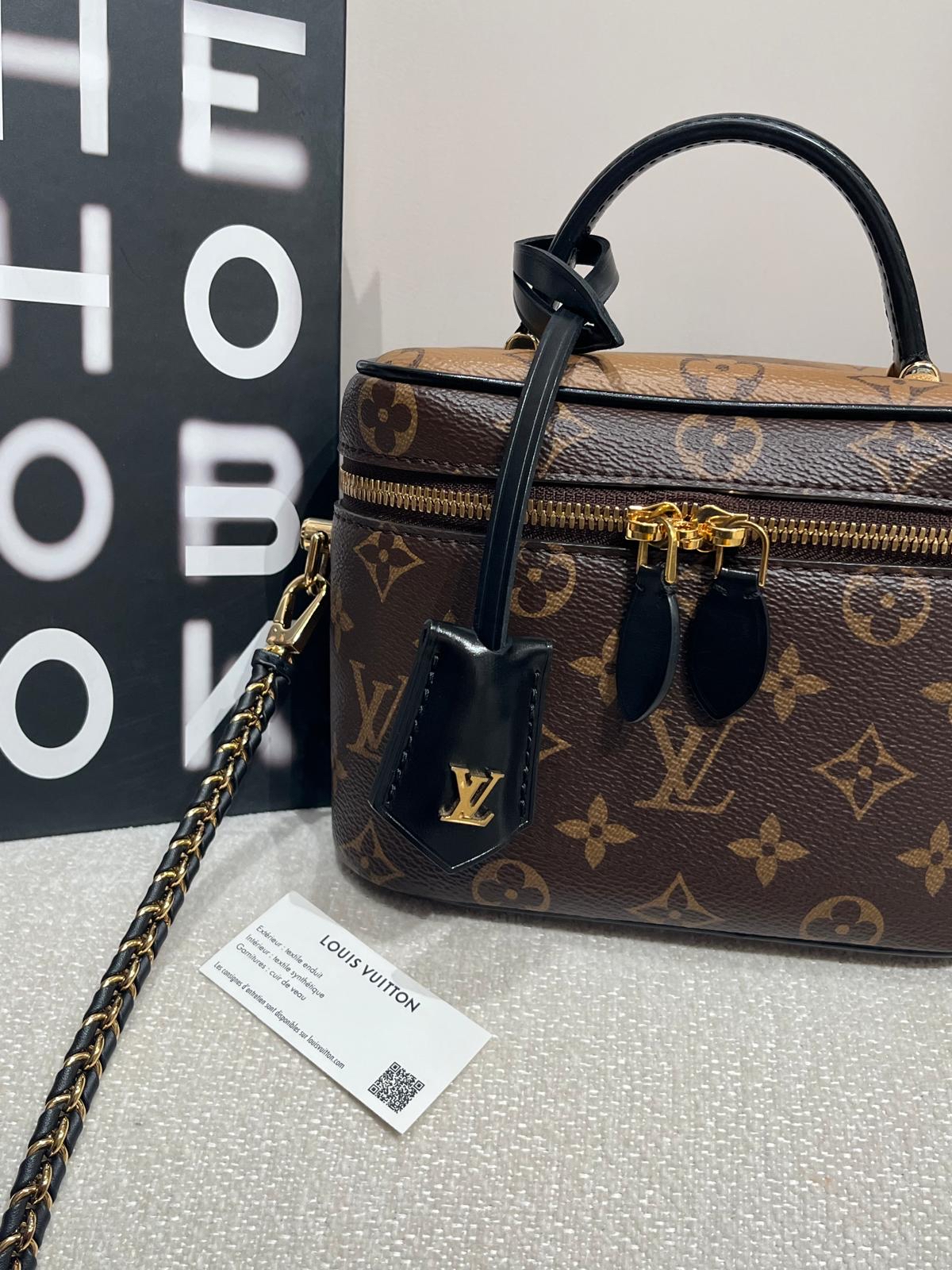 LV Vanity pm Monogram reverse M45165 100%Authentic, 98%New ✅Key Lock✅Dust bag