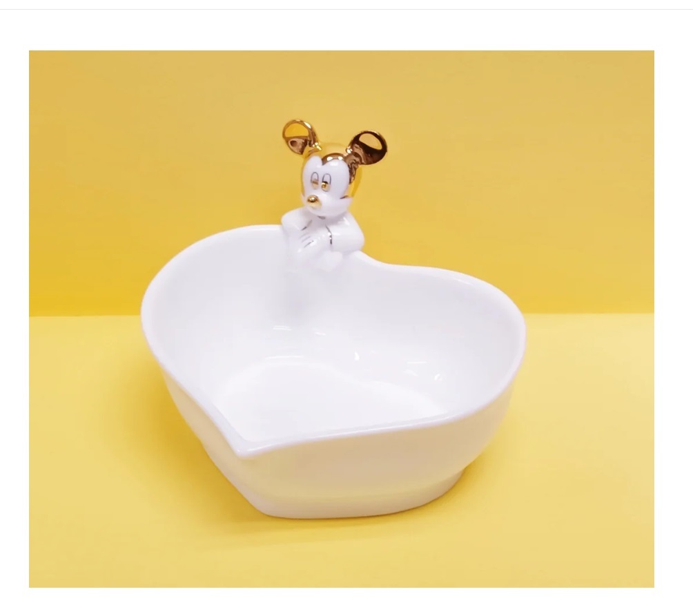 BONE CHINA HEART SHAPED TRAY 骨瓷心形托盤 Mickey Mouse     (KD-12)