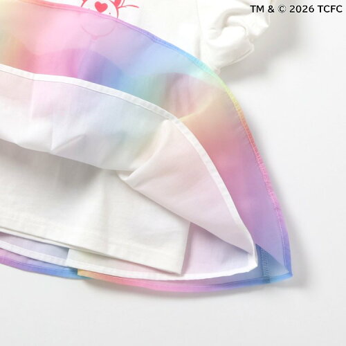 🆕【⭐訂購⭐】🇯🇵日本直送 🌀Care Bears 漸變彩虹色薄紗 泡泡袖 束腰連身裙🌀 [ELDA-0089][260510]