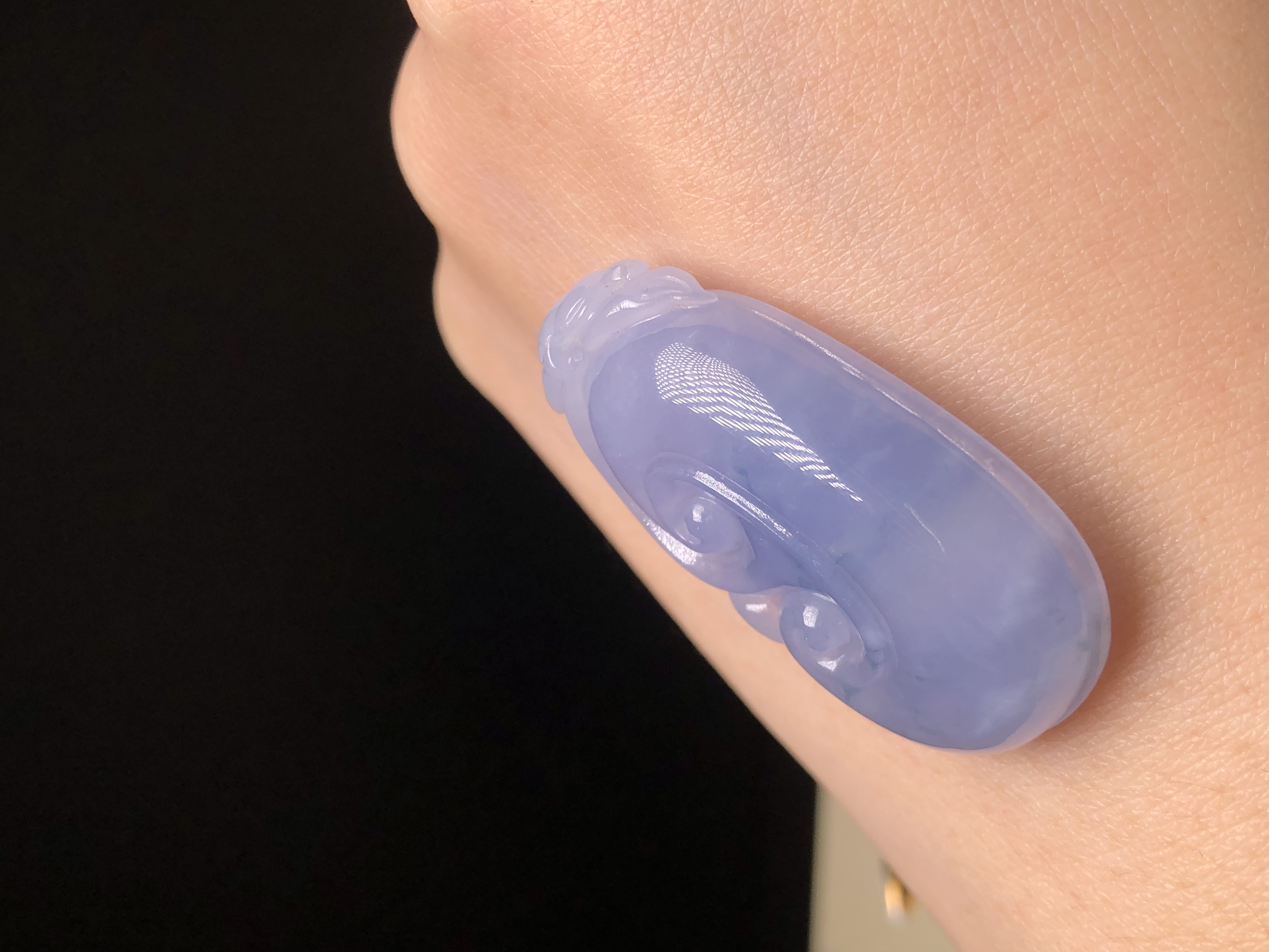 冰種茄紫飄花如意 B08352