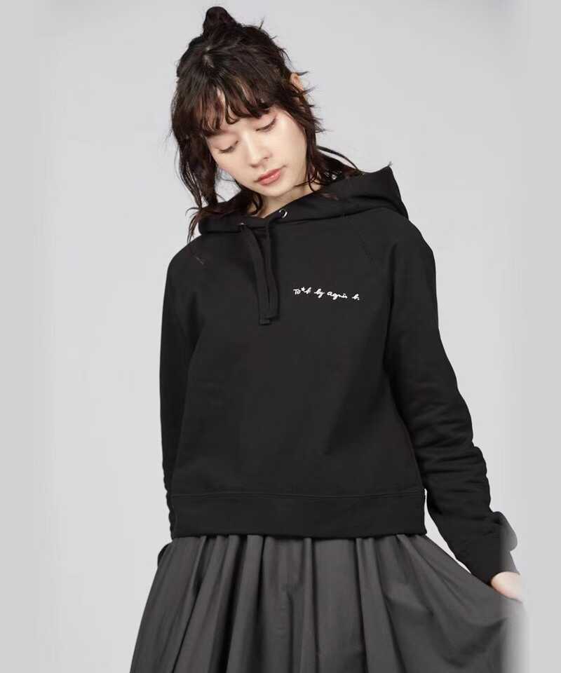 預訂 Agnes B 黑色classic連帽衛衣 [貨號26A41213]