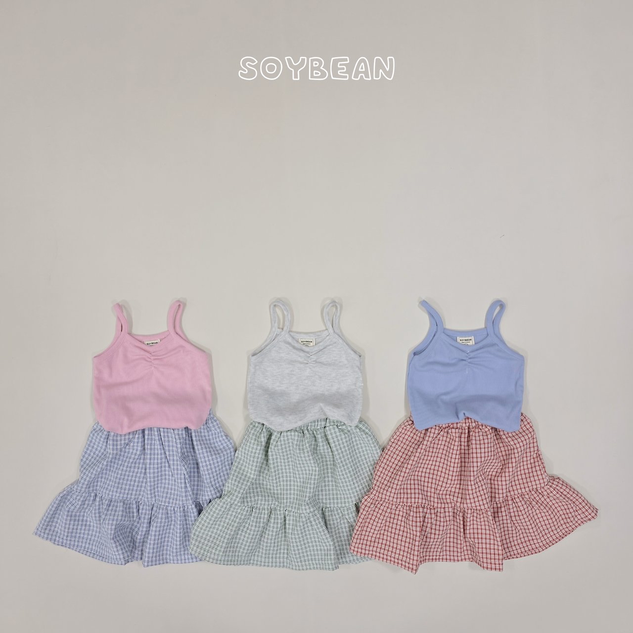 Soybean | Check skirt set(Mint L(100-110)