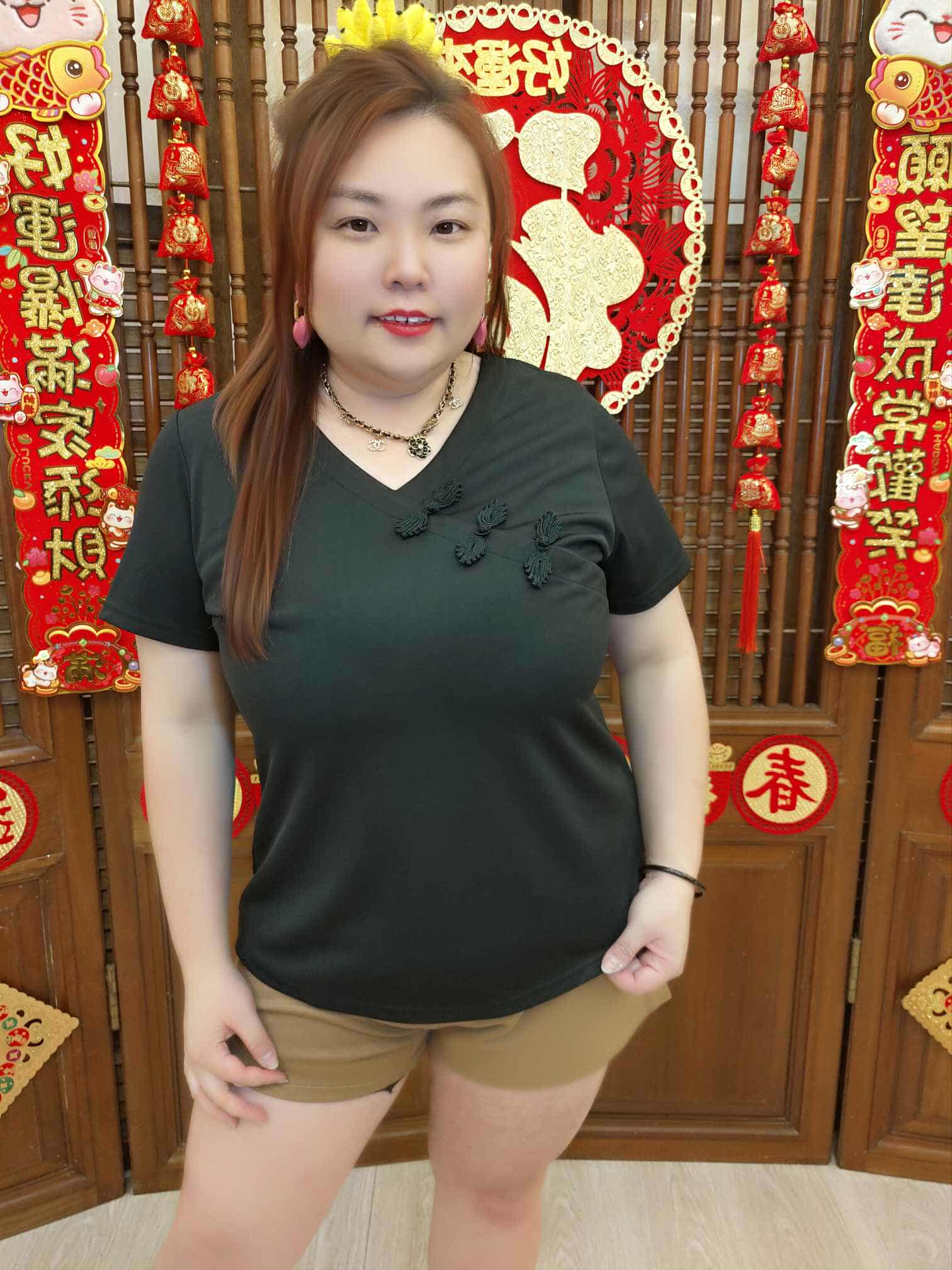 DB11 TW#5267 中国风 V领盘扣上衣