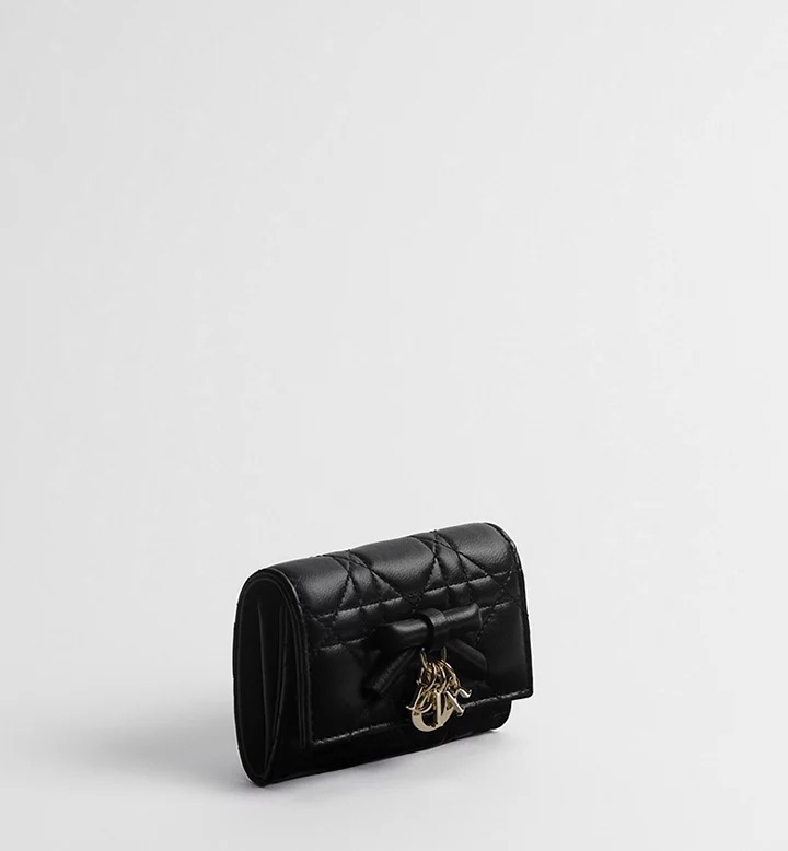 【正品級】DIOR Lady Dior Glycine Wallet 藤格紋羊皮銀包 連專櫃禮盒