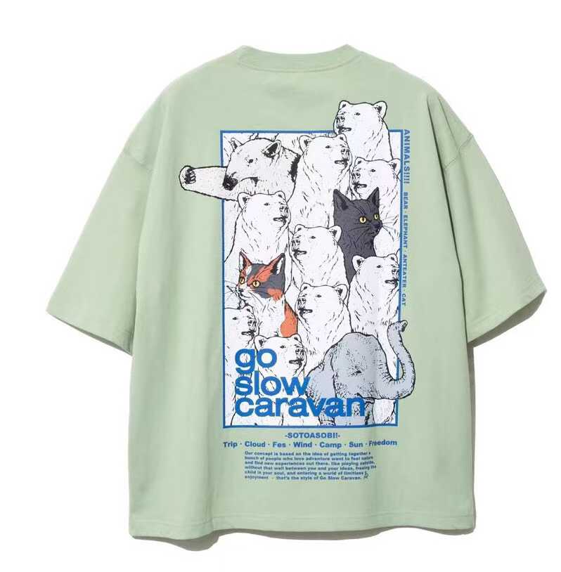 預訂 go slow caravan 15週年限定款動物圖案短袖Tee [貨號26A450]