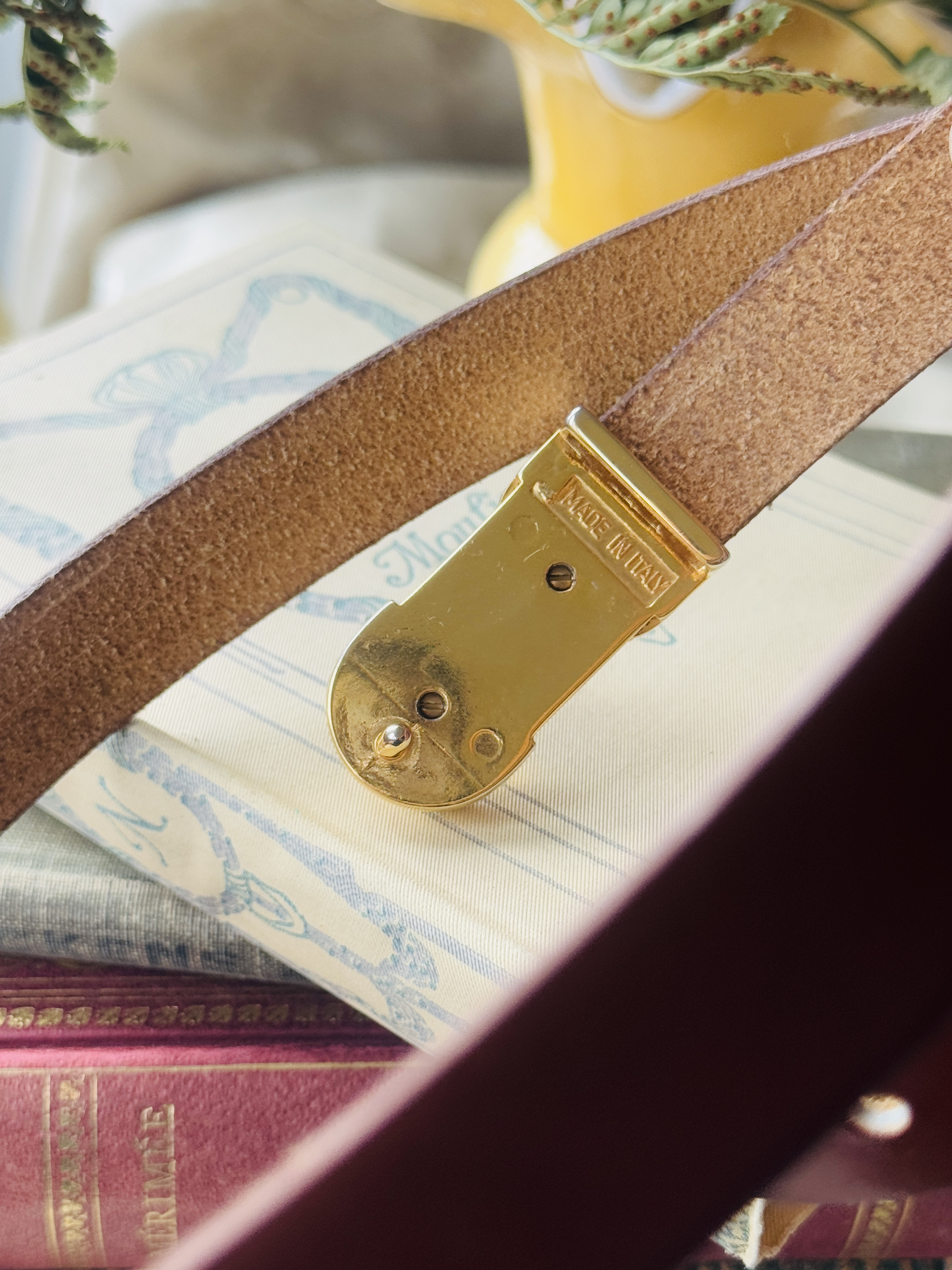 Vintage Made in Italy Brown Leather Belt (MT2427)