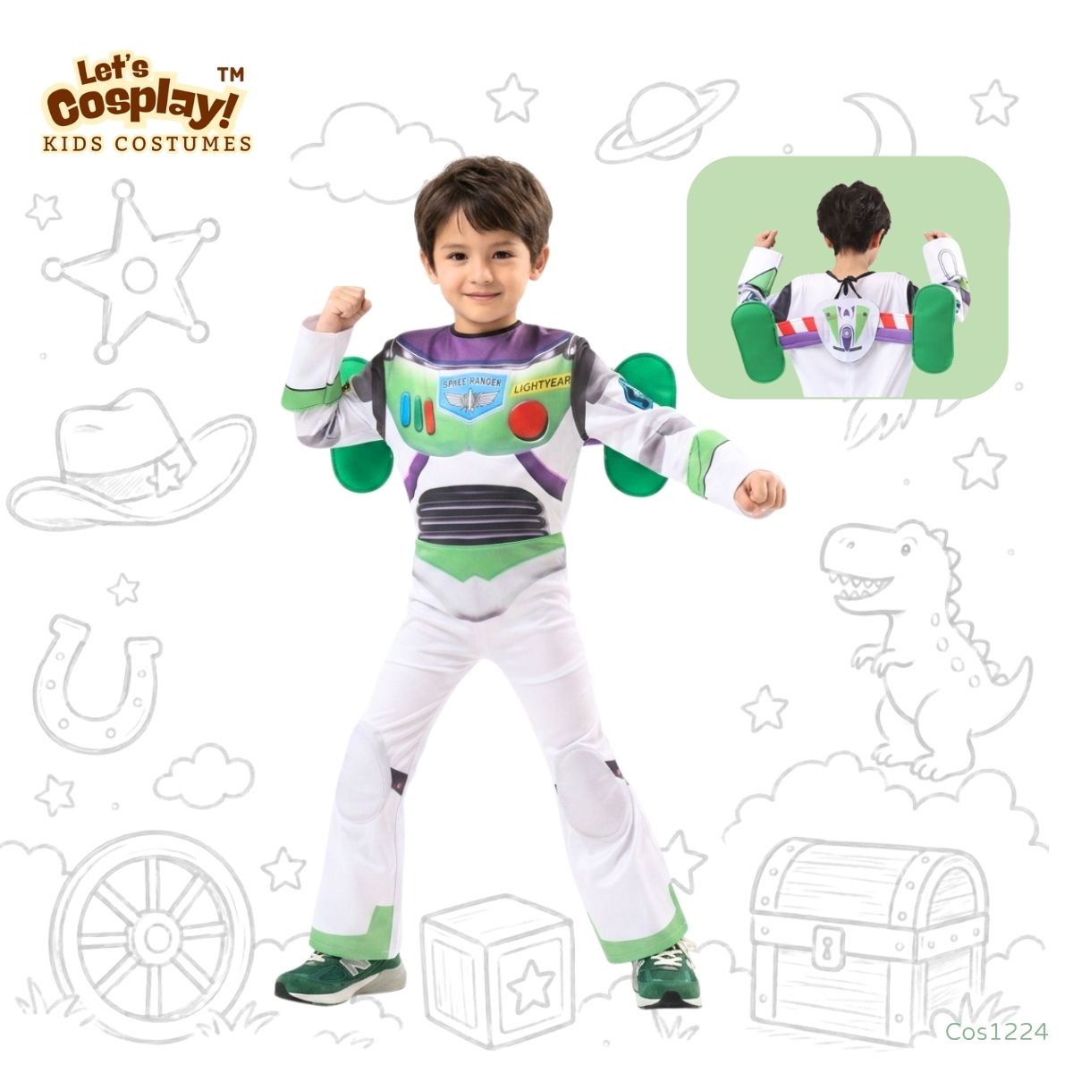 巴斯光年主題兒童太空人服裝 Buzz Lightyear Kids Costume 親子角色扮演