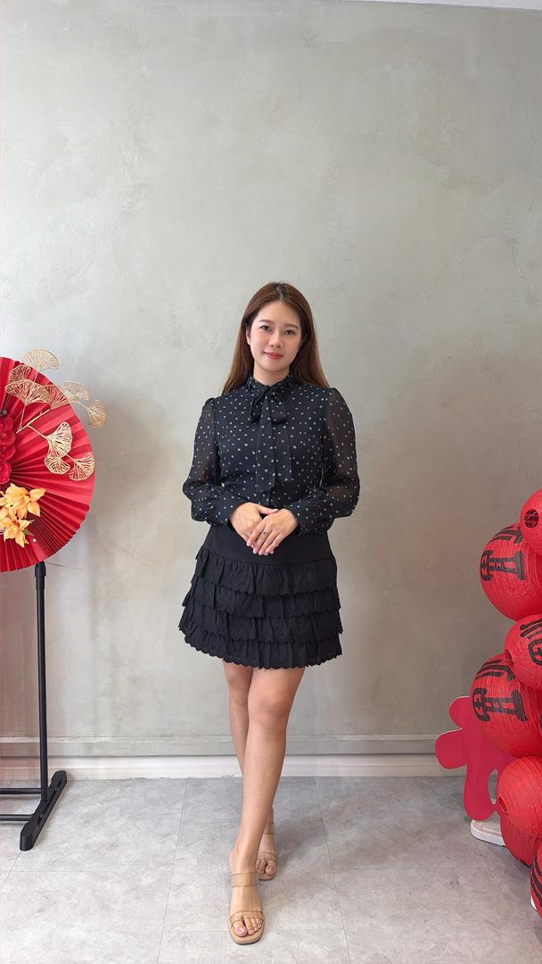 CB2688 TIE RIBBON CHIFFON BLOUSE