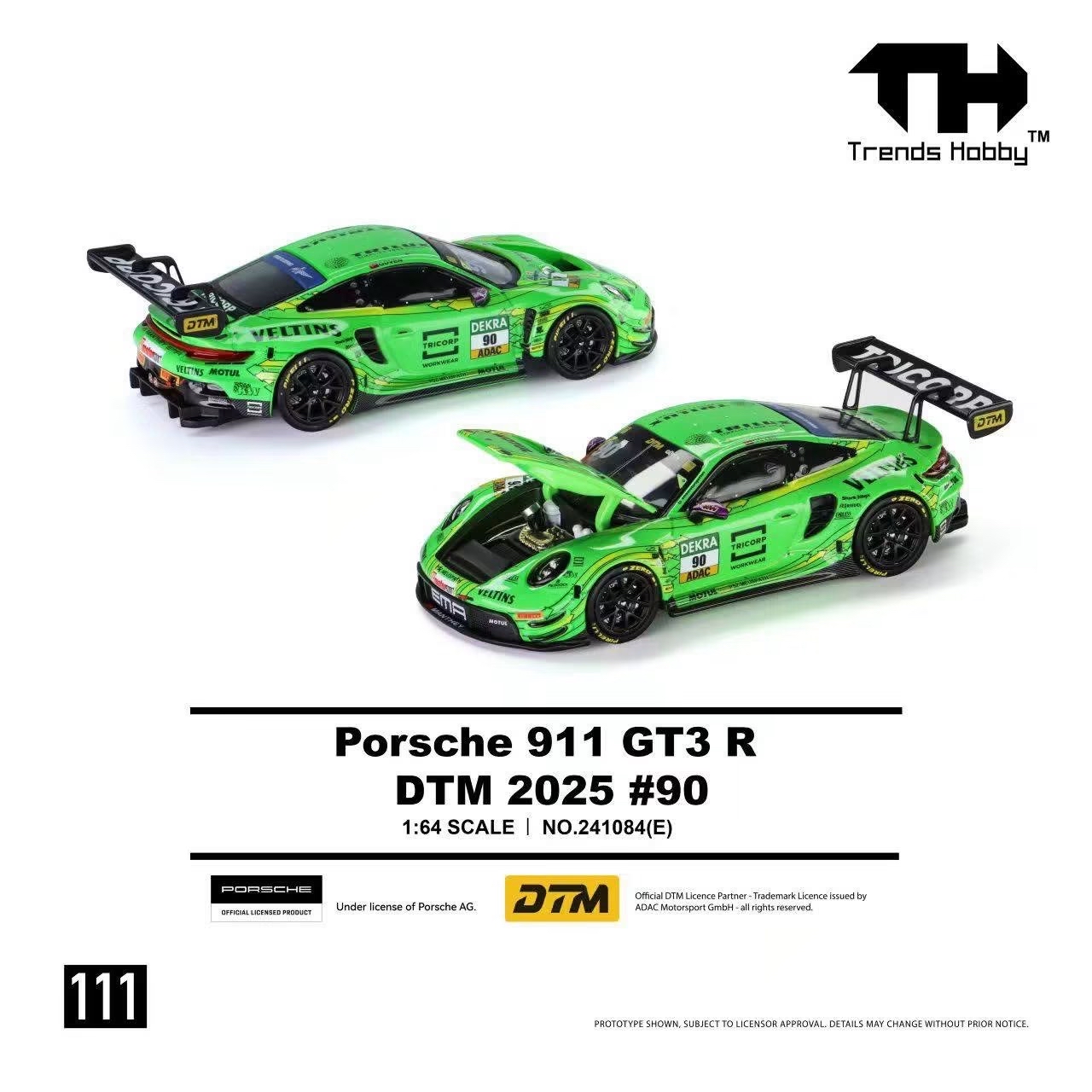 (預訂 Pre Order) Trend Hobby (241084(E)) 1/64 - Porsche 911 GT3 R - DTM 2025 #90