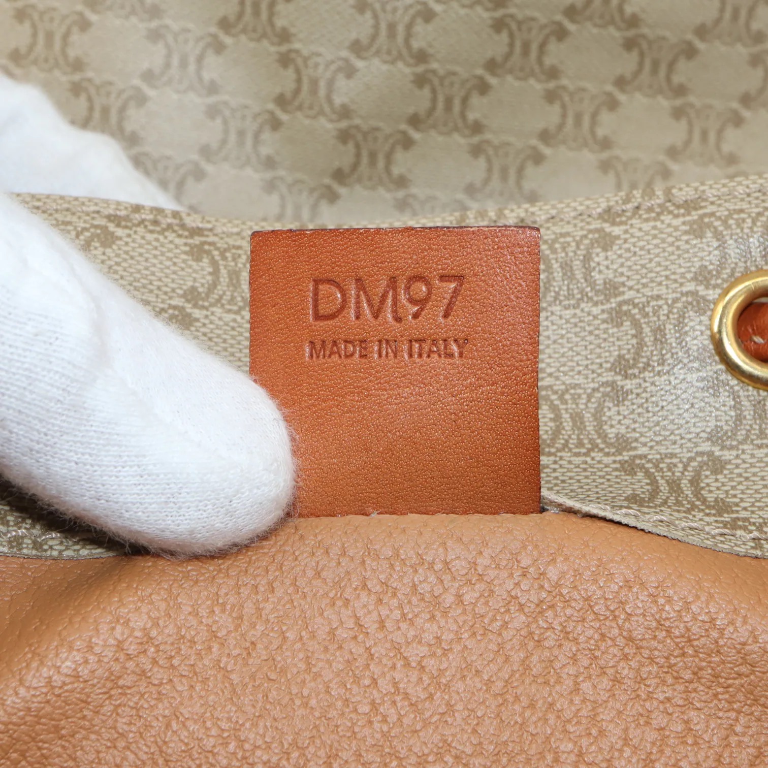 Celine Beige Macadam Front Pocket Backpack