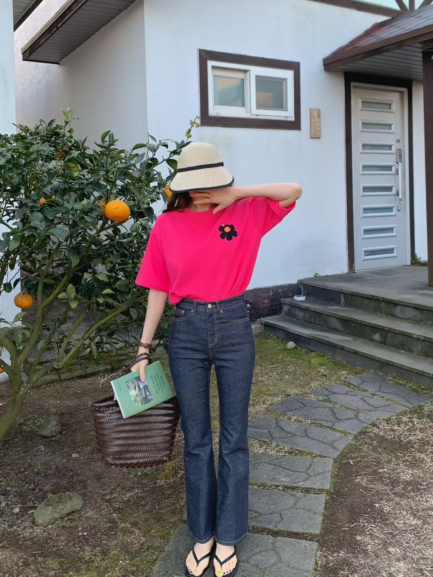 AQ poppy flower tee