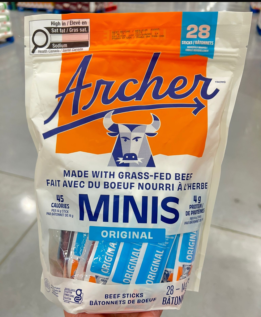 加拿大直送  *高級牛肉條Archer草飼牛迷你牛肉條* 28條x 14g 