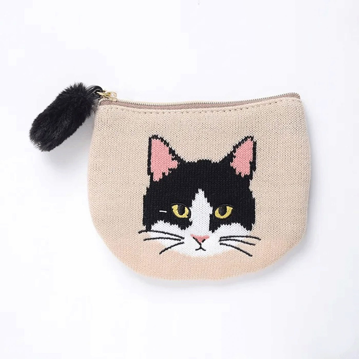 FLOWERING - 半月零錢包 (淺啡色賓士貓款)