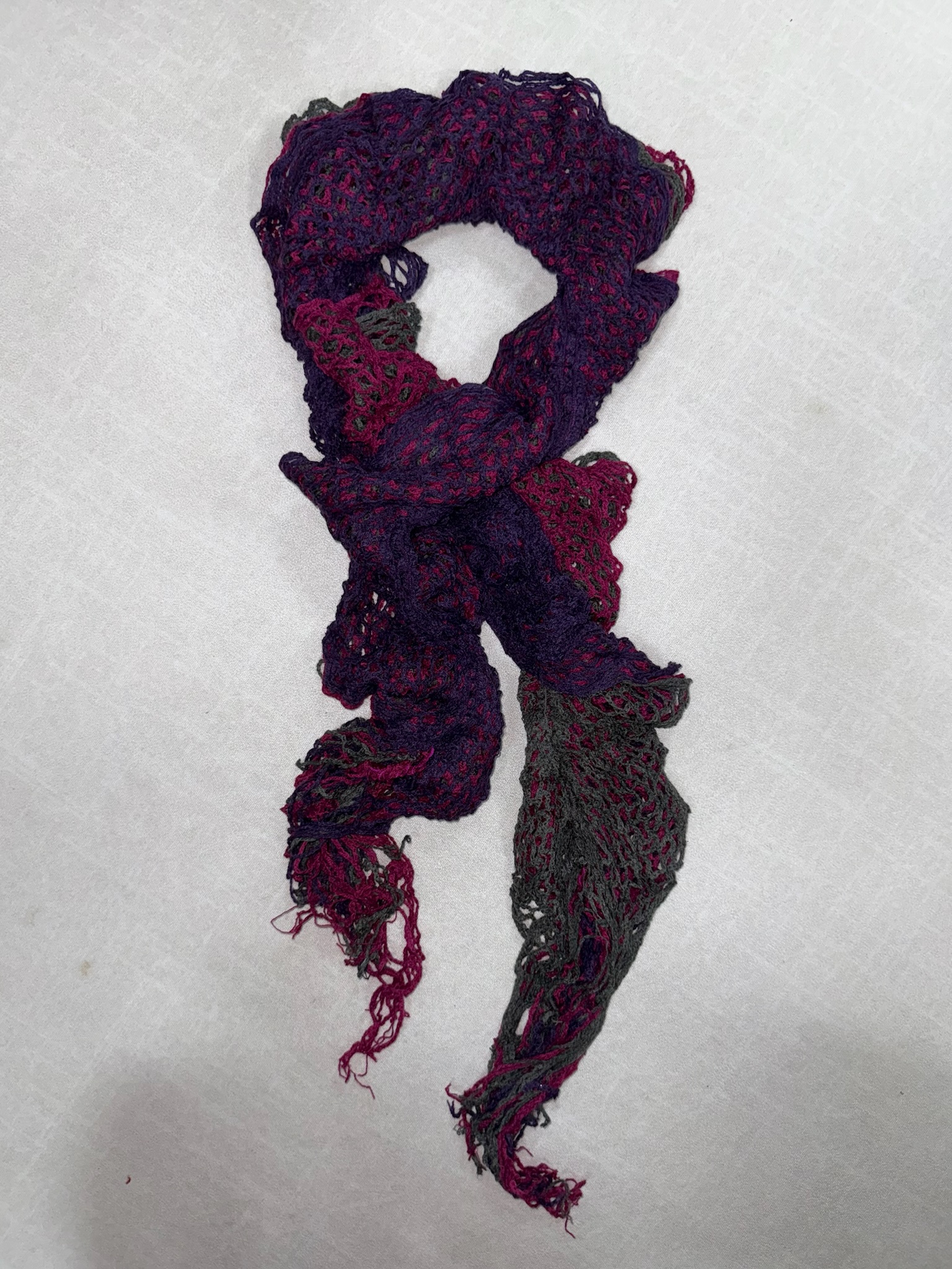 Berry Textured Tangle Scarf