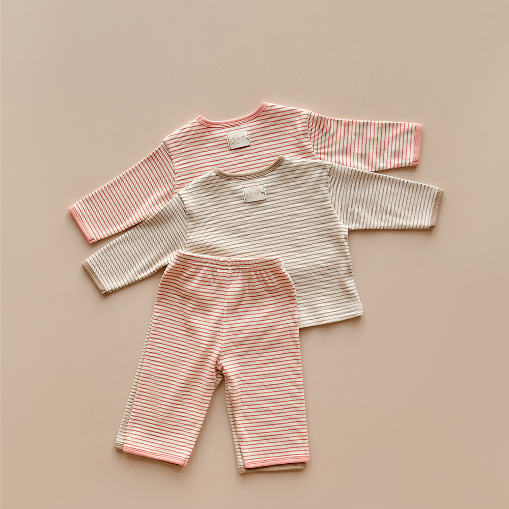 DOTTODOT 清新可愛羅紋系列-條紋居家上下套裝