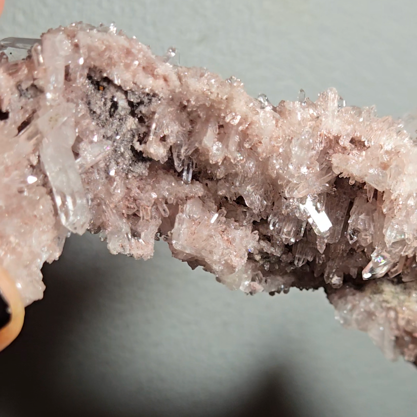 Extra pink pink Lemurian cluster with crystals on both sides - LQ194