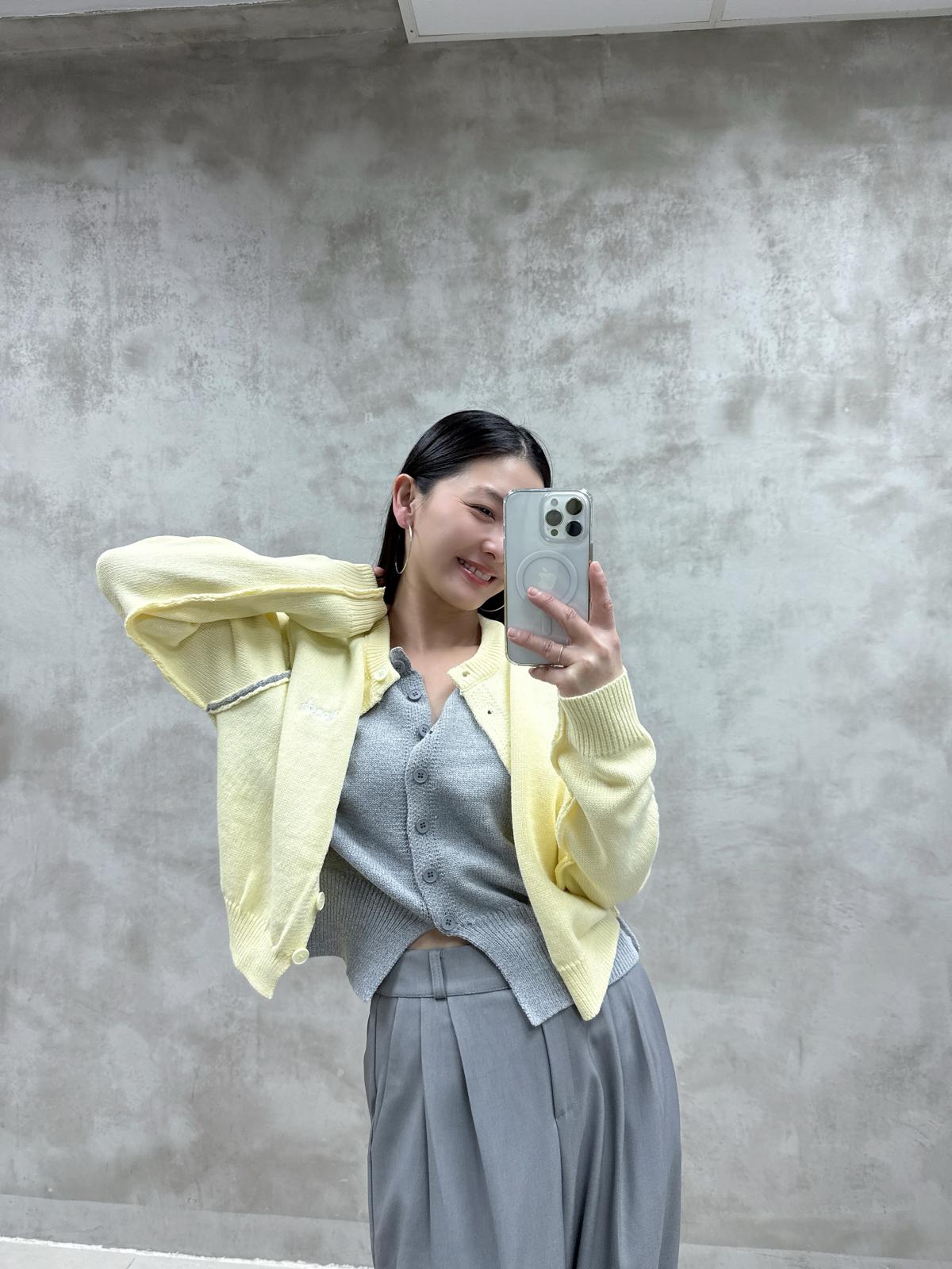 假兩件拼色外套