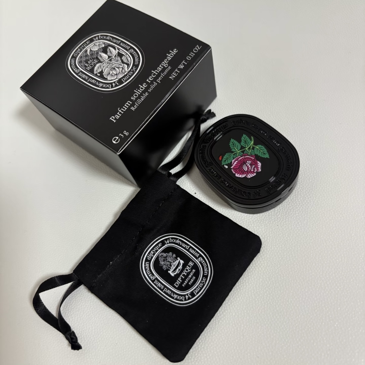 DIPTYQUE EAU ROSE Parfum solide rechargeable 玫瑰之水可補充式香膏3g 
