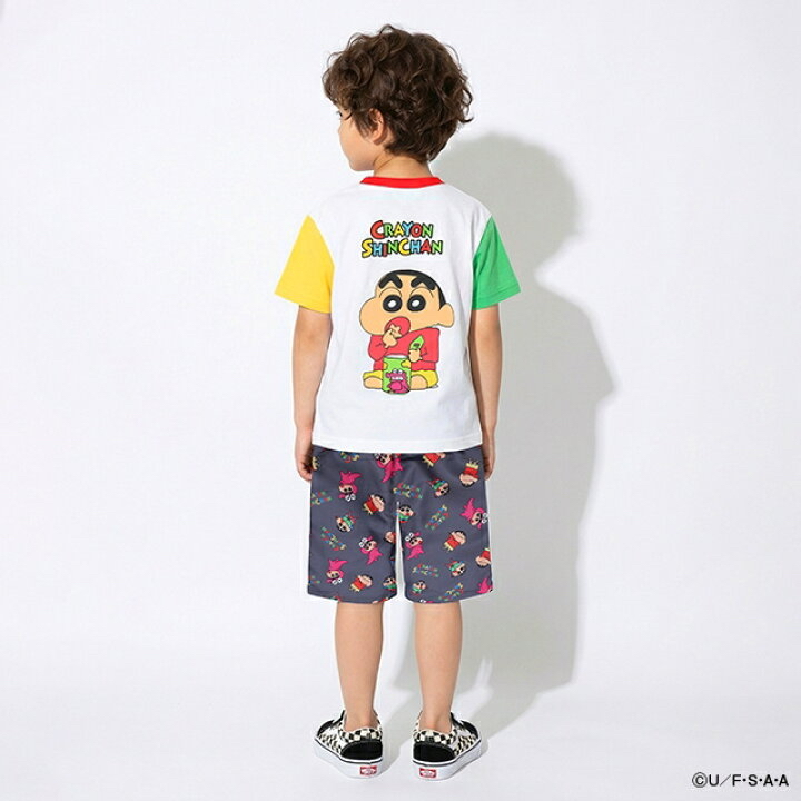 🇯🇵預訂 日本直送🇯🇵Babydoll x蠟筆小新系列兩色人物前後印花口袋撞色短袖T恤