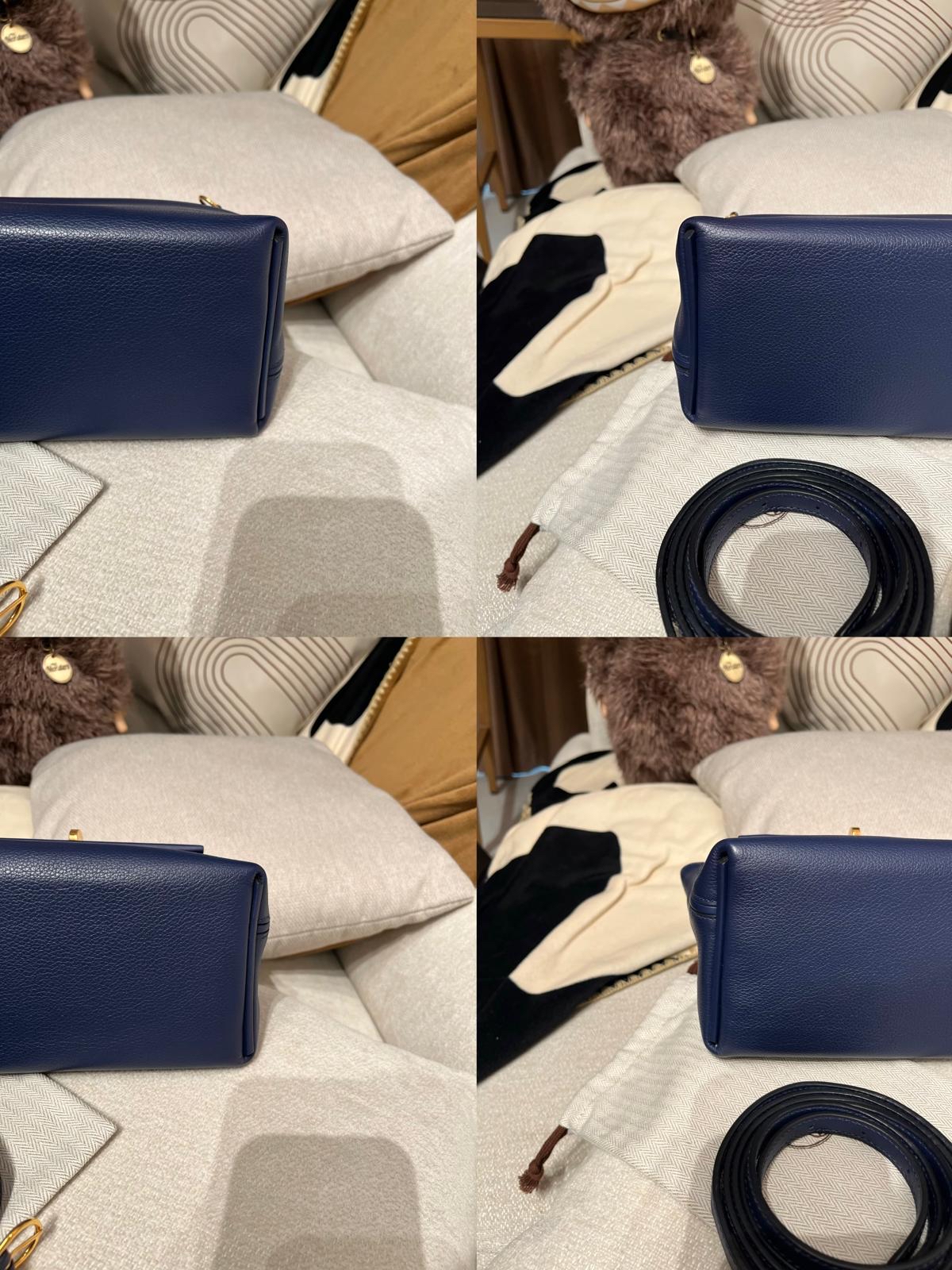 Hermes Mini 2424 Blue Nuit Stamp Z 100%Authentic, 98%New ✅Dust bag✅Box