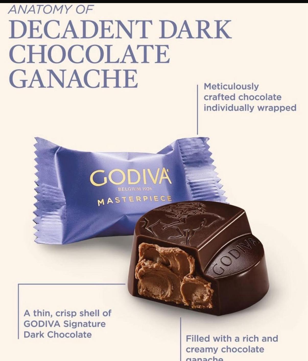 美國 Godiva Masterpiece 流心心太軟黑朱古力家庭裝（428g）一包大約45粒