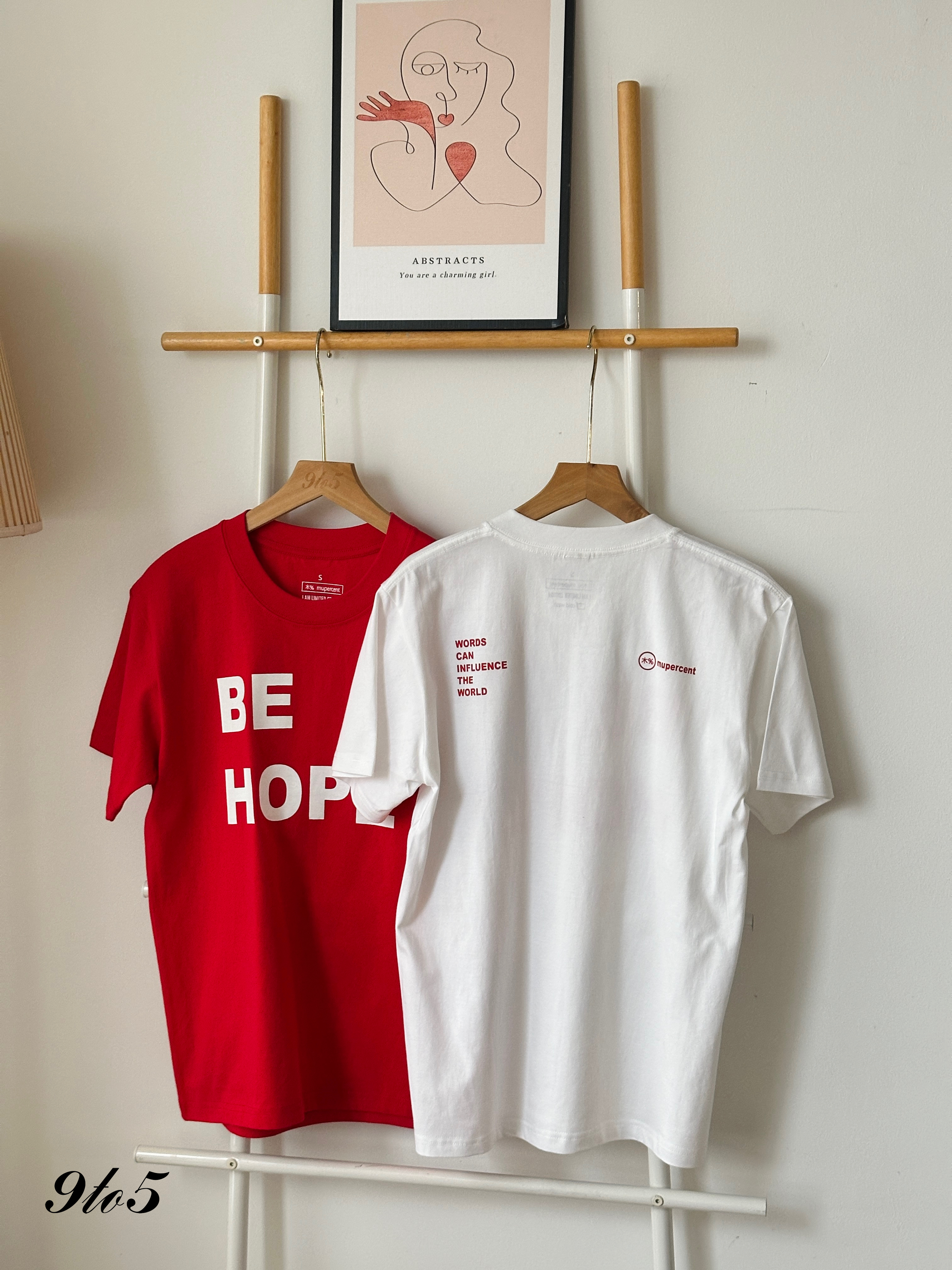 T3919 Be Hope Unisex Oversize Tee - Red & White
