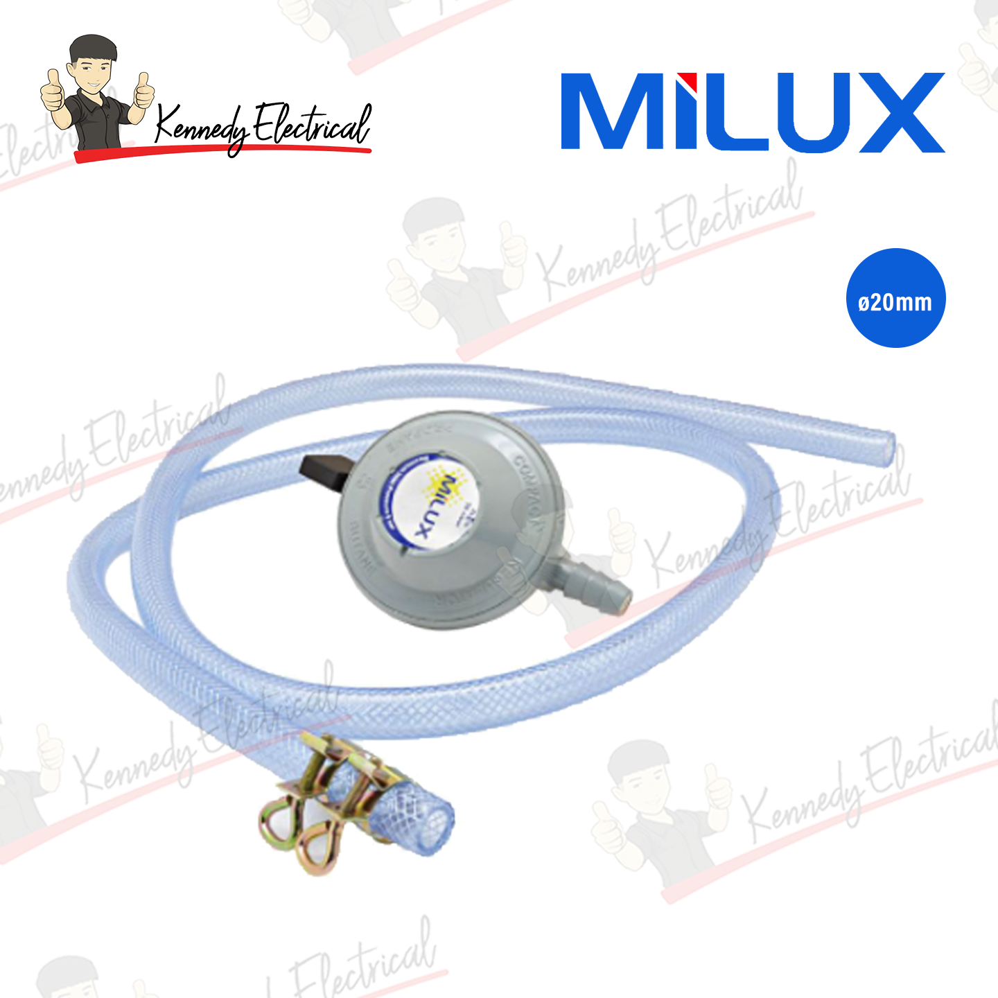 Milux High Pressure Gas Regulator with Hose (M-168HPH)