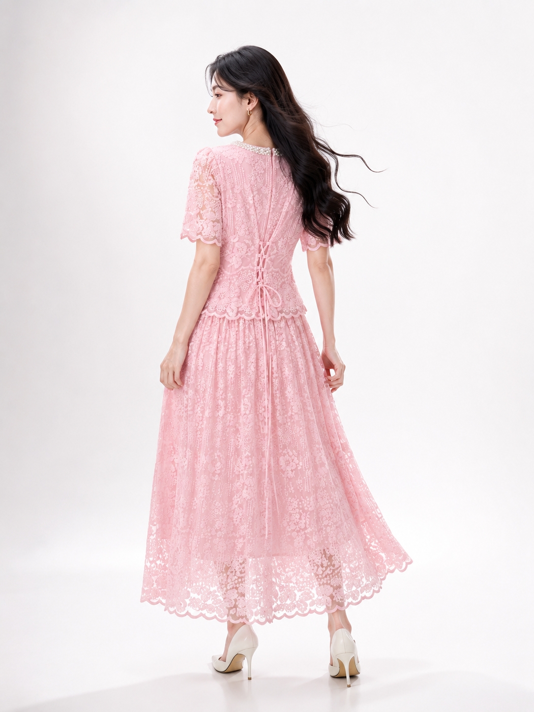 5126 Valentina Pearl with 2 Colour Lacey Set Wear