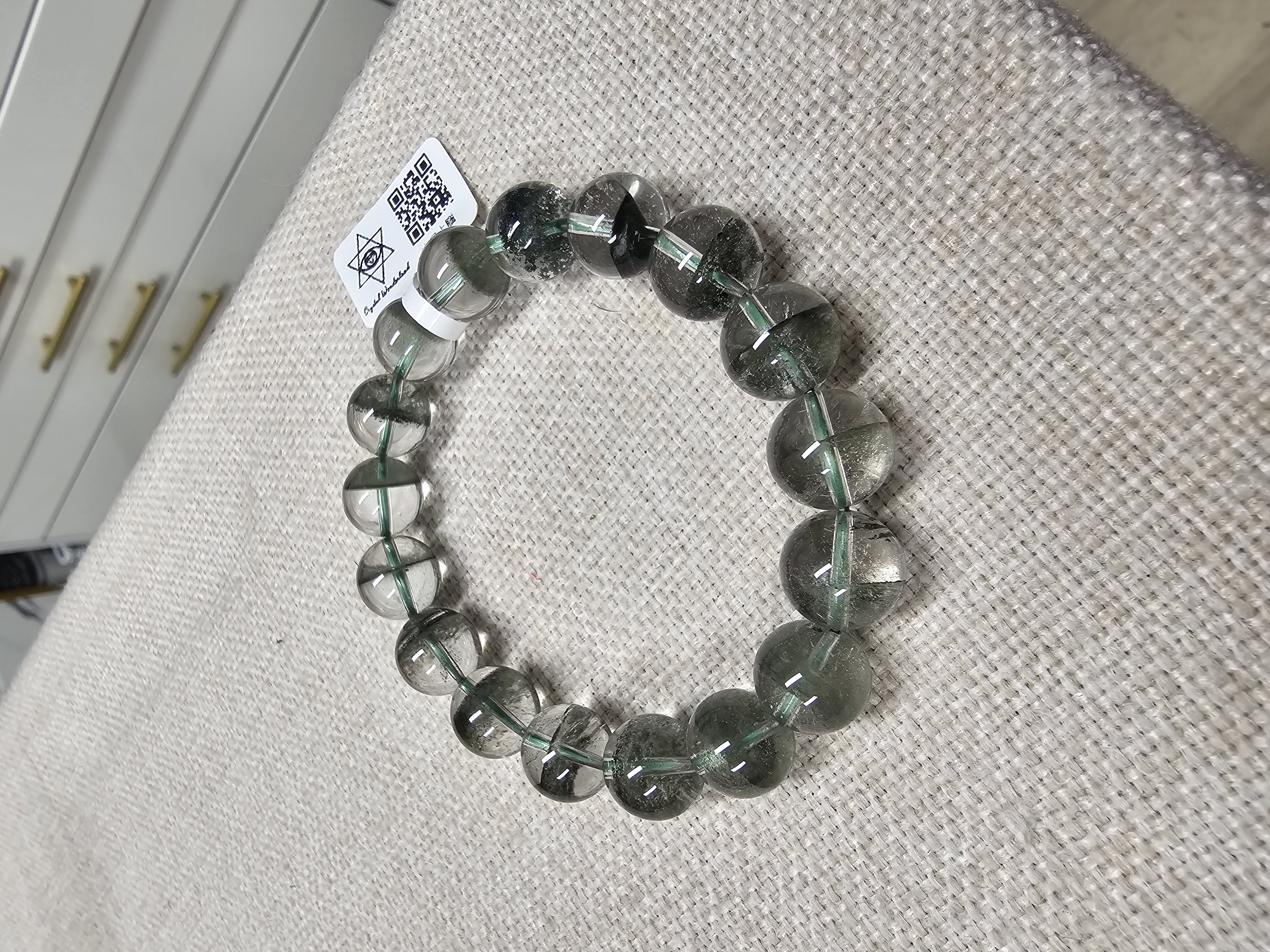 (收藏級)(一線天)高質聚寶盤半盤綠幽靈 11.5+mm (No.GPQ011)