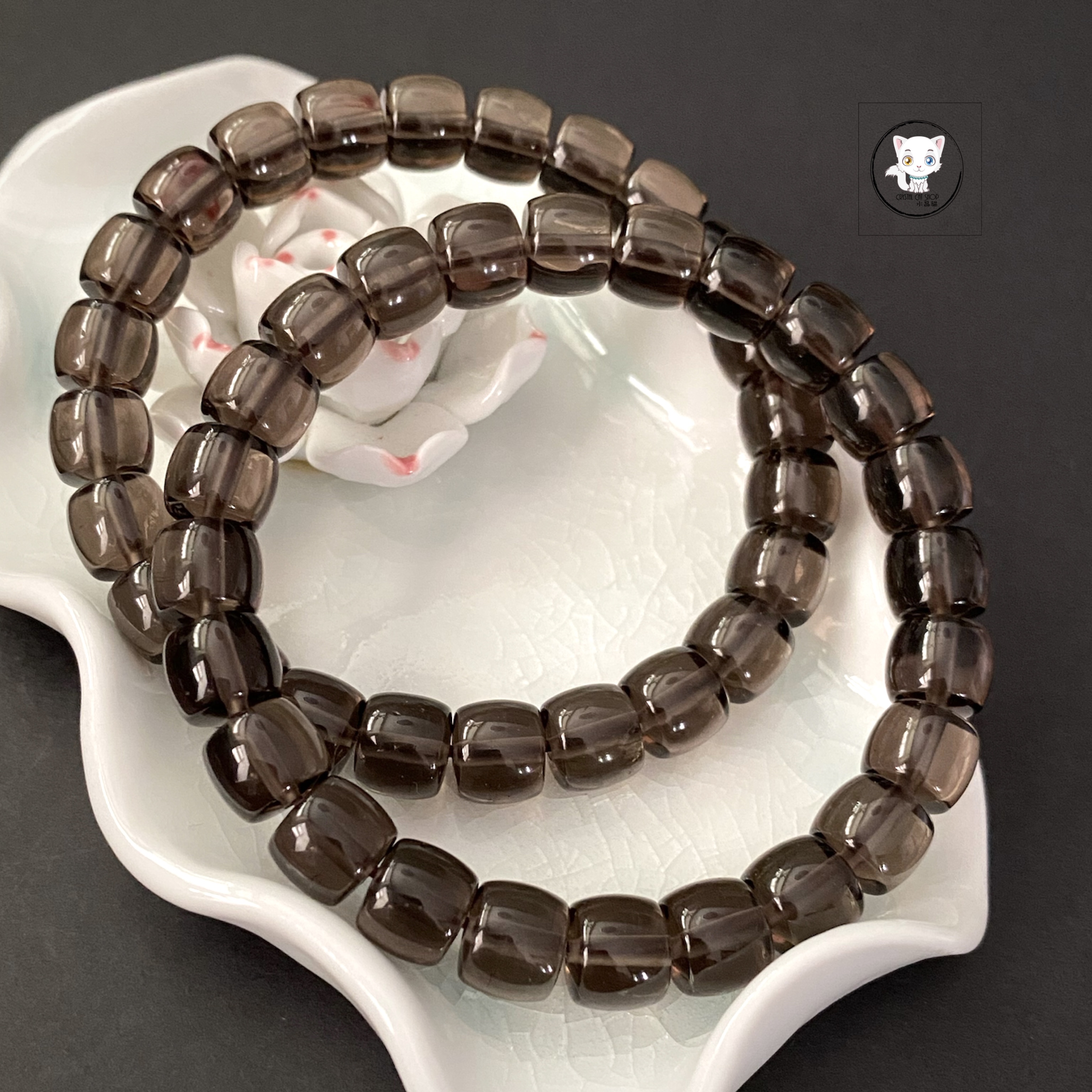 天然冰曜石桶珠手鏈 9.3mm