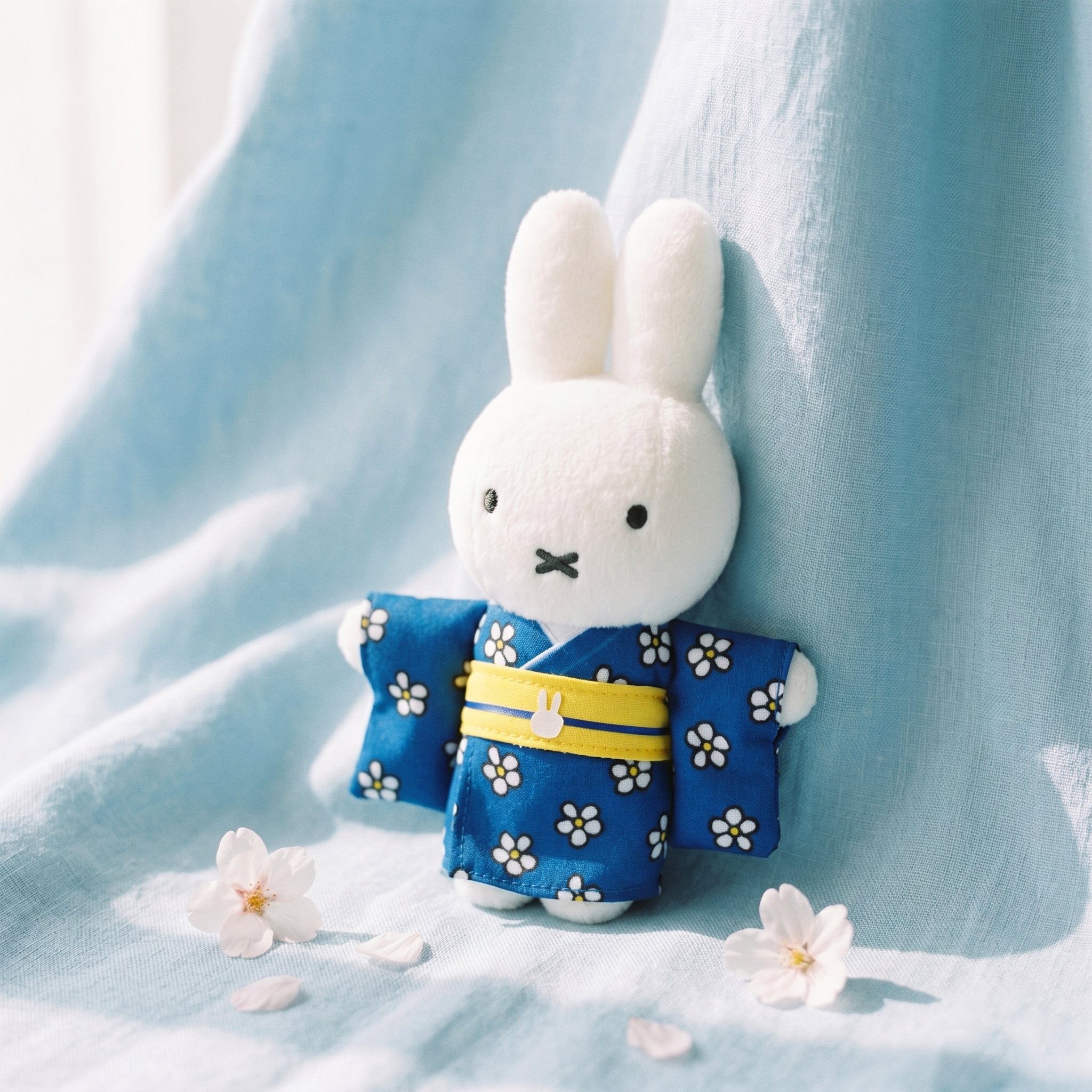 Miffy - 公仔掛飾 (藍色白花和服款)