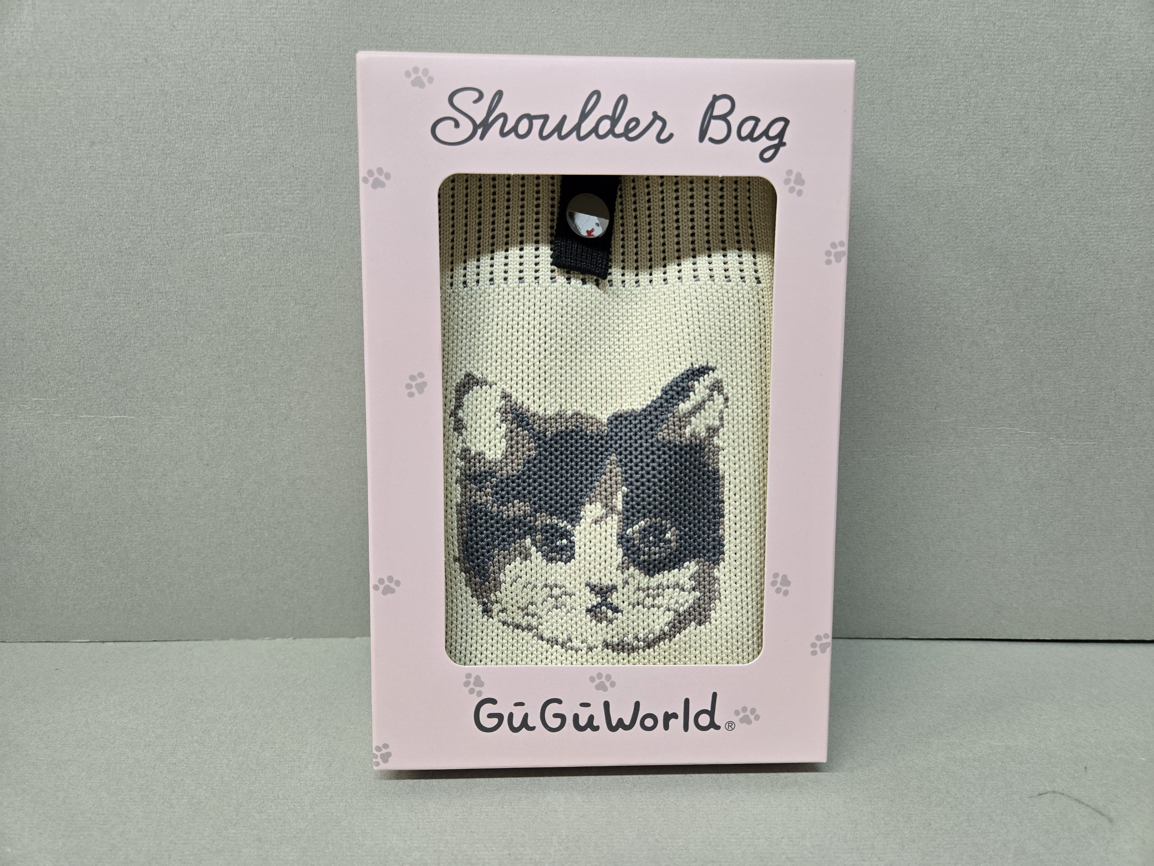 米色針織貓咪電話袋