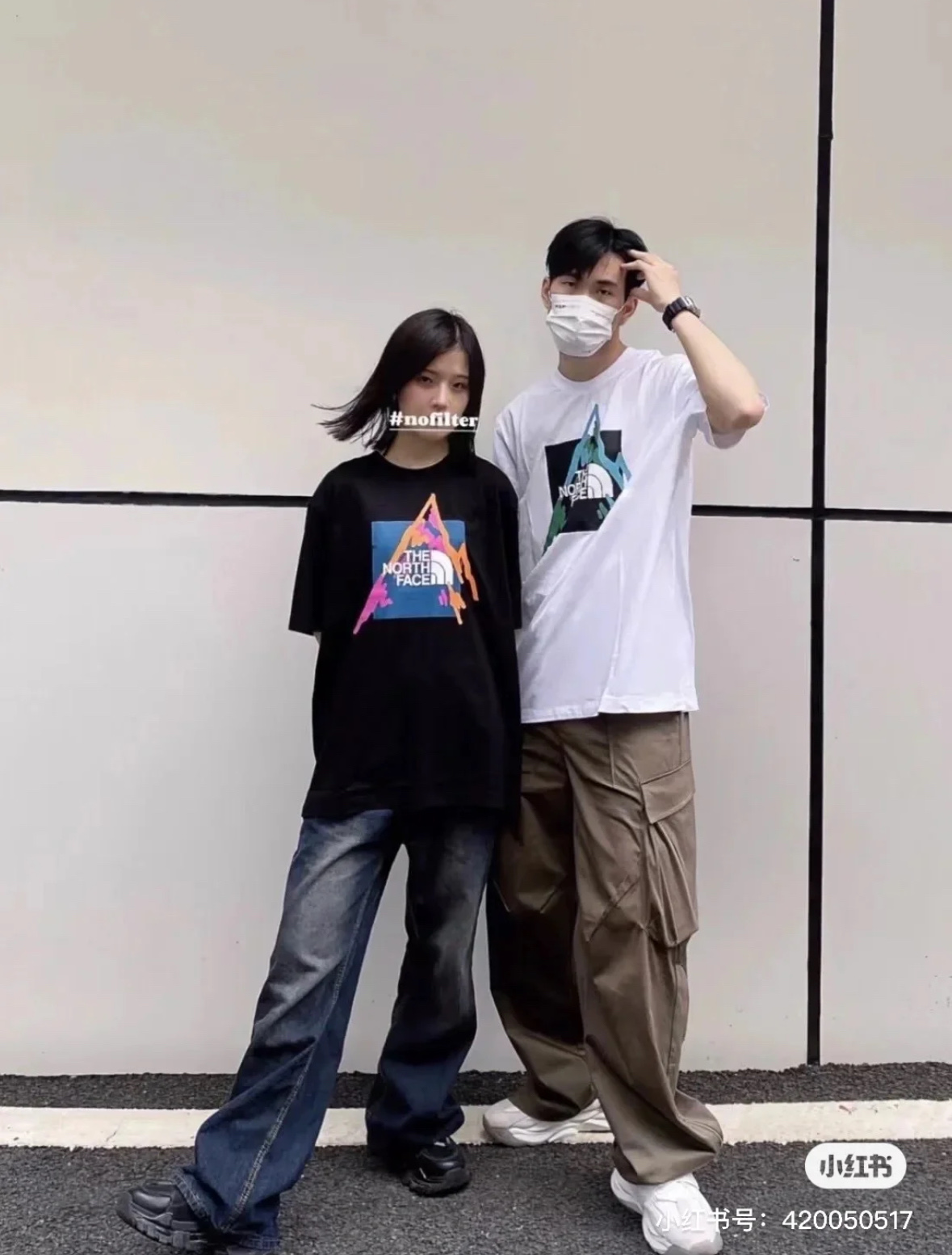 $168件。2件起$ 158件。The North Face 北面 全棉重磅Logo短袖T恤（男女同款）