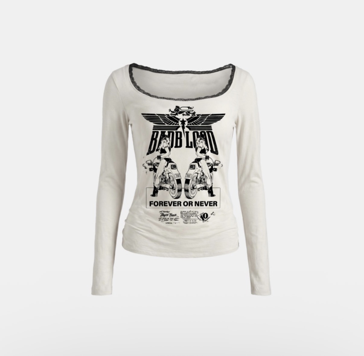 BADBLOOD新款[w-tee26-162] Aero Rider Squad Loose-Fit Long Sleeve - Cream