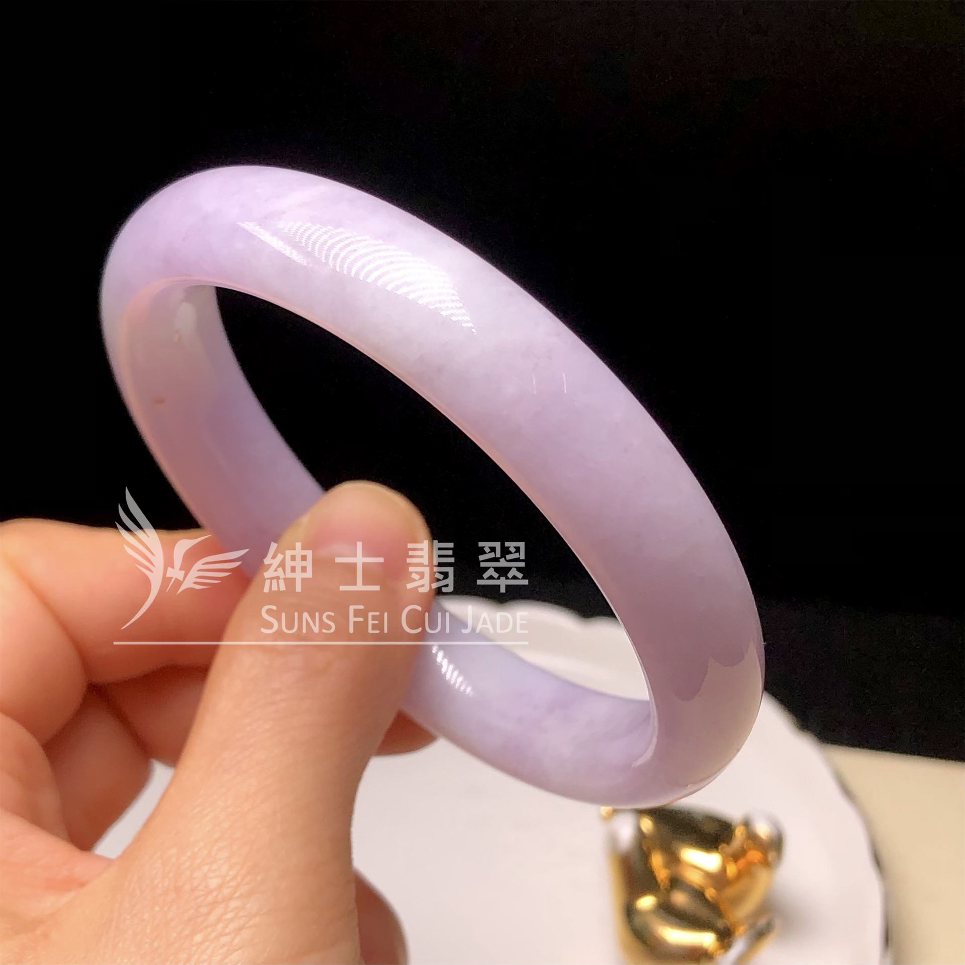 C06324木那紫羅蘭帶翡色福鐲59.2mm