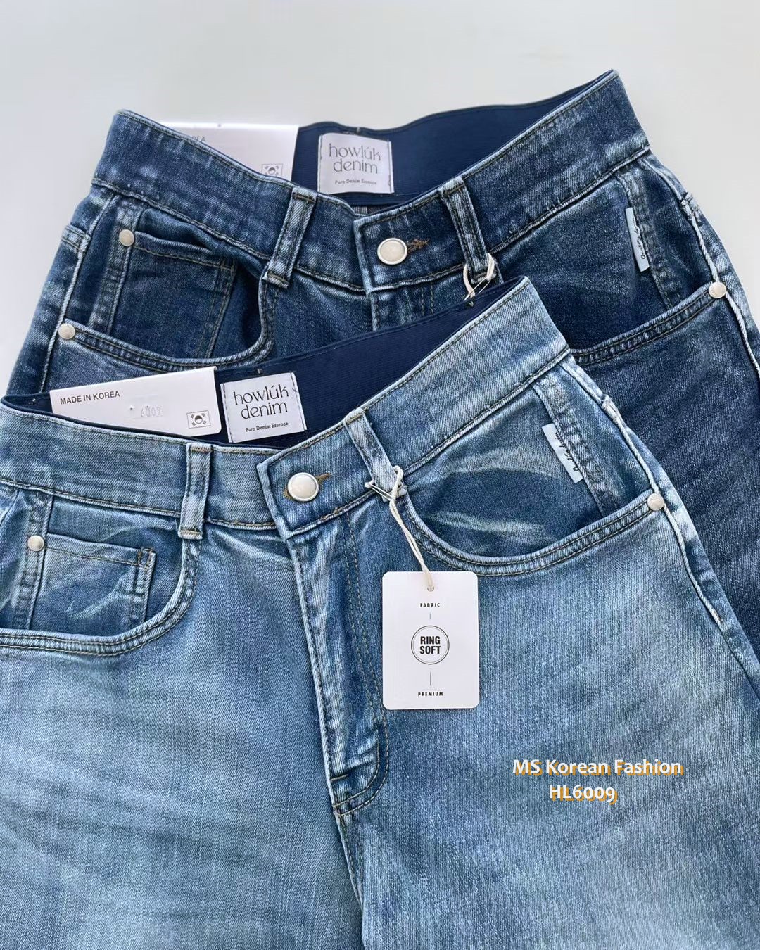 HL6009 韓國🌼Howluk靚洗水九分闊筒牛