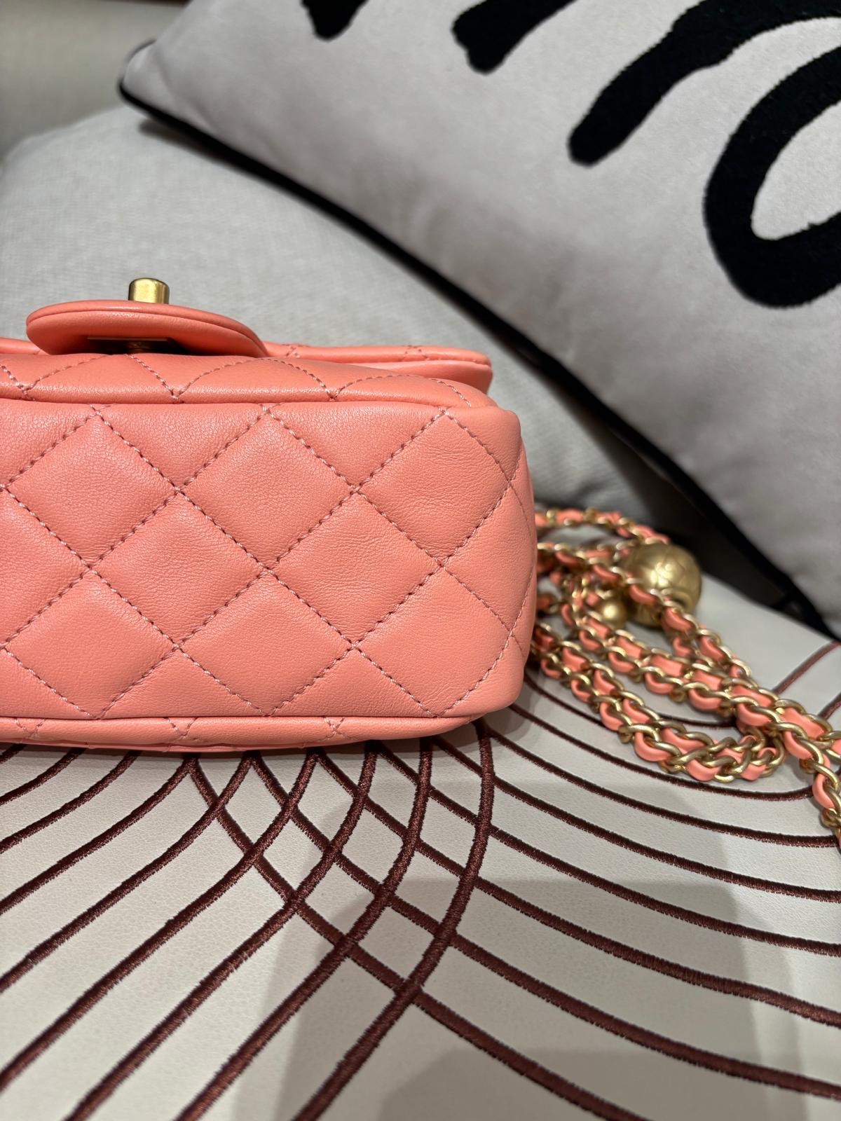 Chanel Mini Flap Bag With Pearl Crush ,金球方胖, 100%Authentic, 99%New ✅收據副本✅Dust bag✅晶片