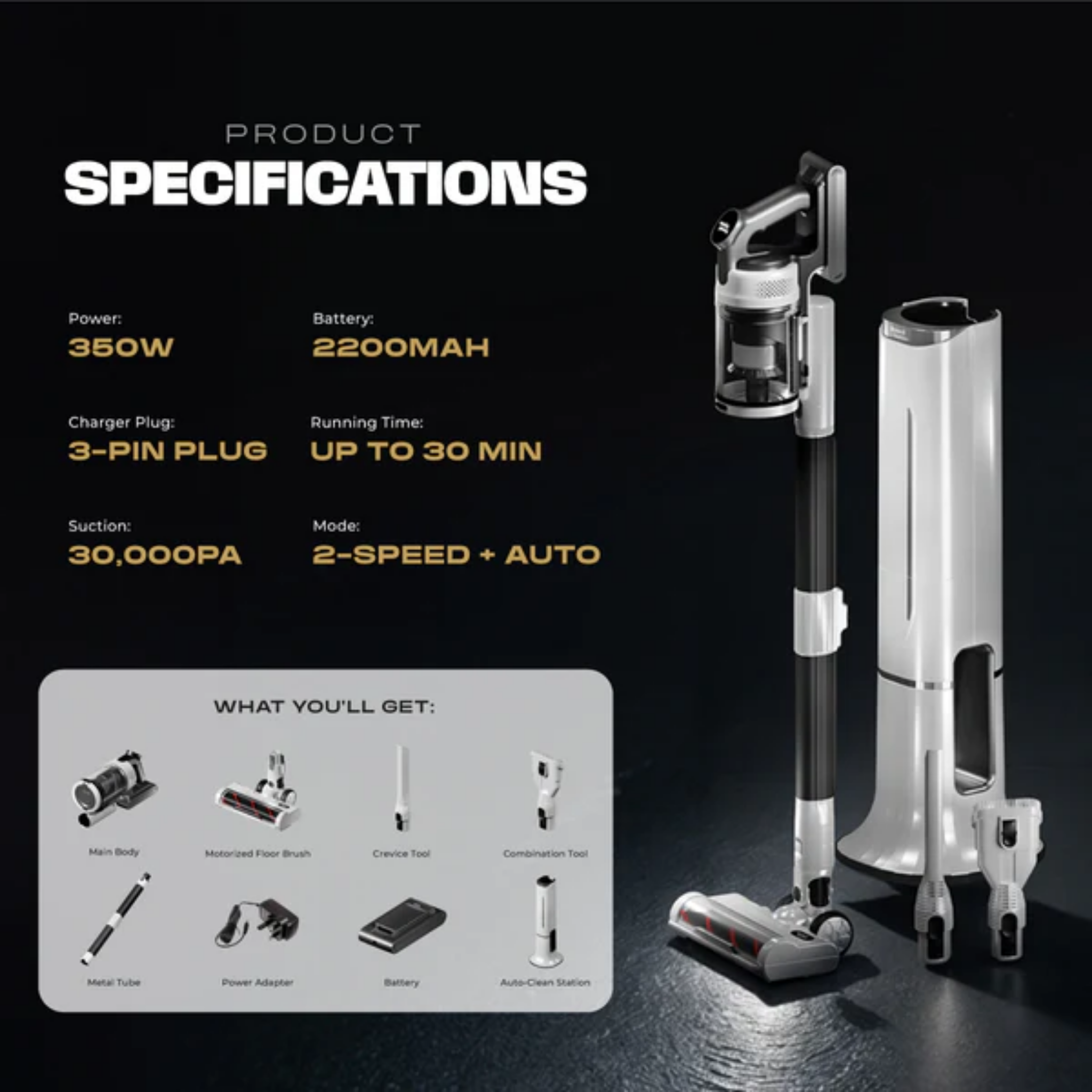 Russell Taylors Dust-Zero Cordless Vacuum Auto-Clean (V11)