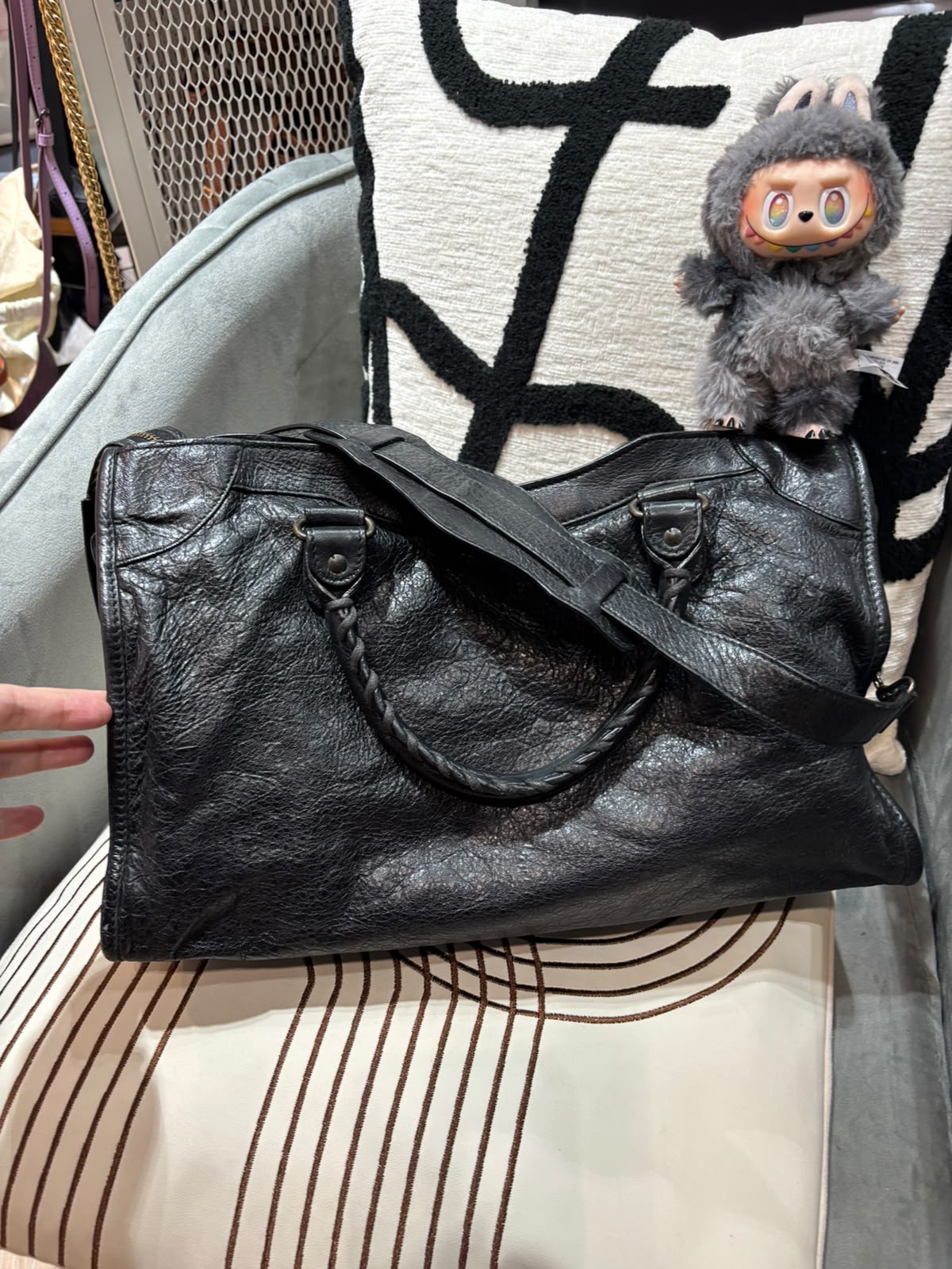 Balenciaga city medium 黑色山羊復古釘100%Authentic,93%new  ✅mirror ✅dust bag
