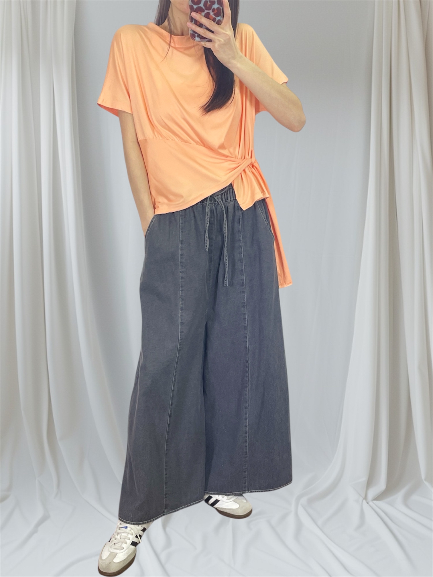 K5552 棉料衫腳穿帶短袖top