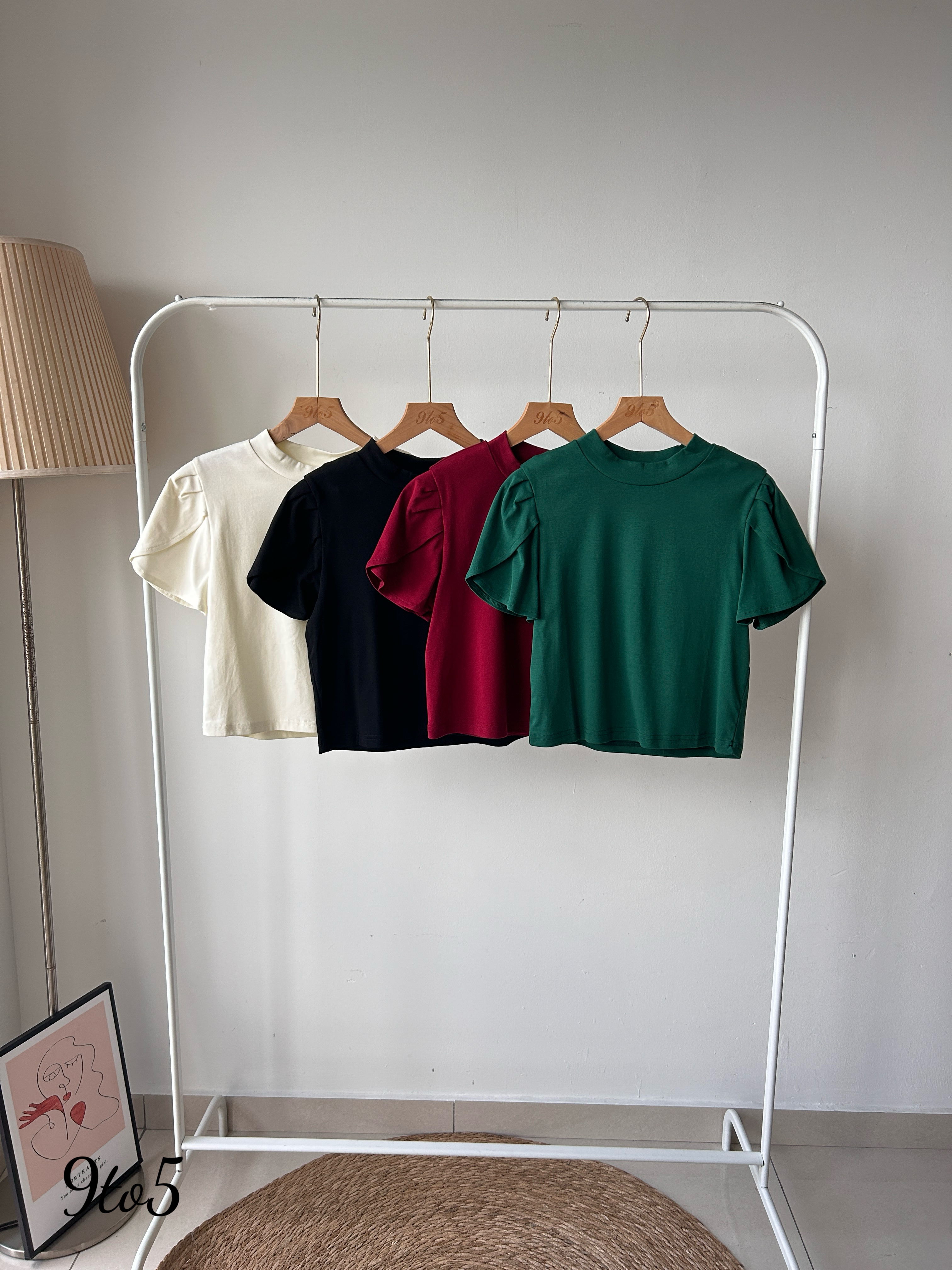 T4006 Ruffle Sleeve Top - 4 Colors