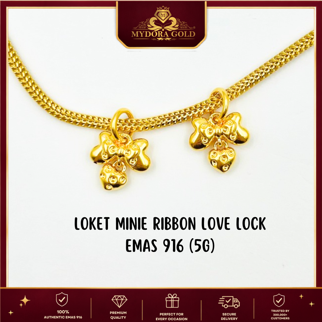 MYDORA Loket Minie Ribbon Love Lock (5G) l EMAS 916/22K