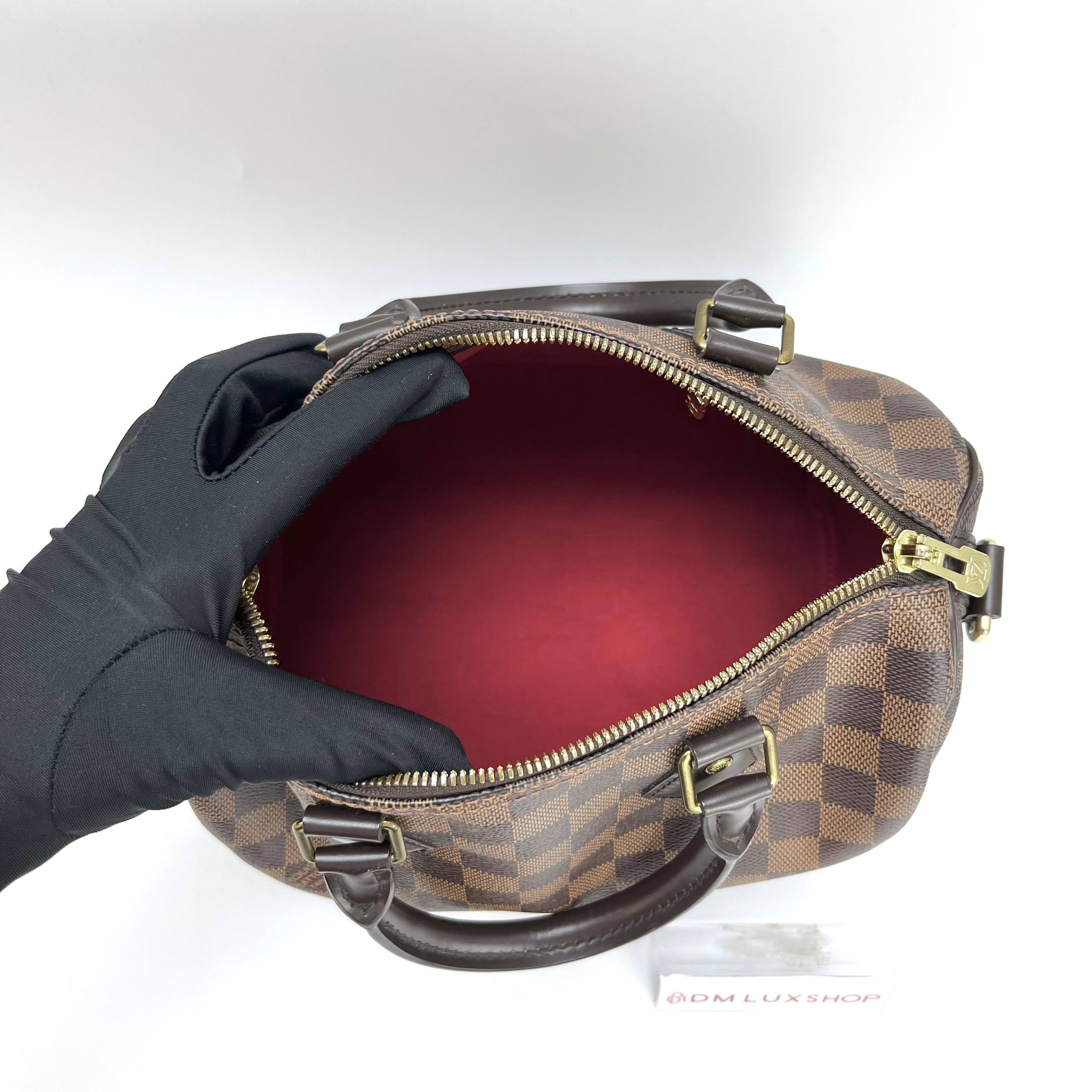 LV Damier Ebene Speedy 25 w/ Strap GHW