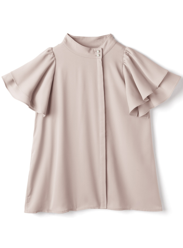 珍珠扣花瓣袖上衣 [al151]