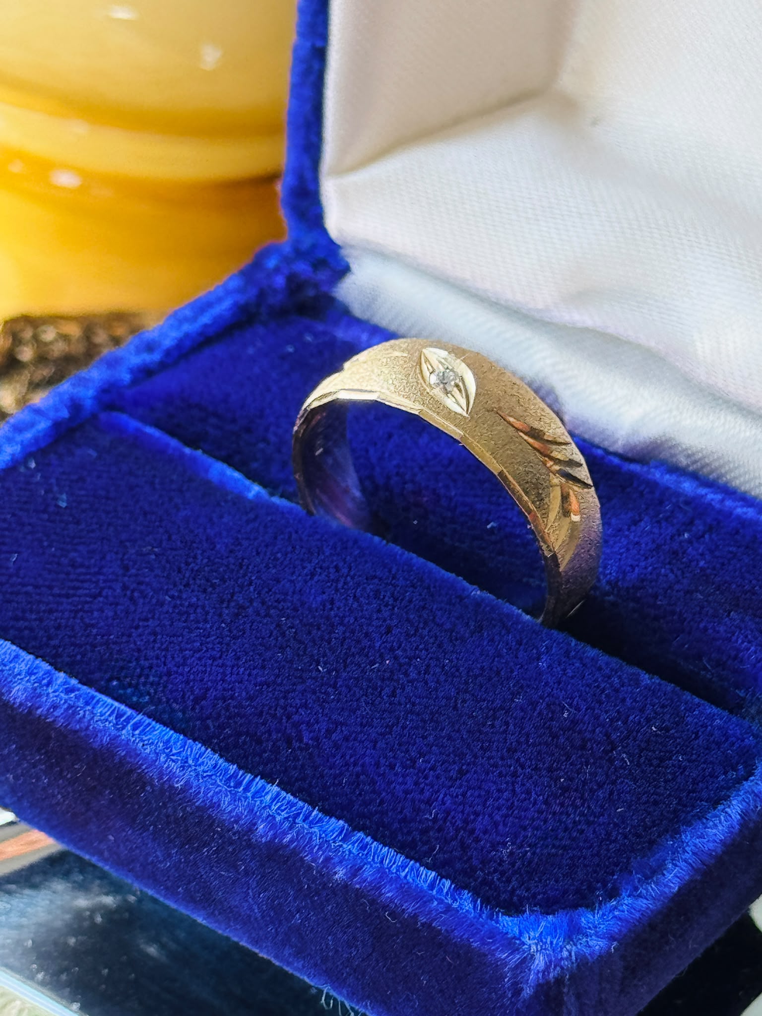 C.a. 1980s Art-Deco Inspired Golden Ring - HK size 20 (MT2622)