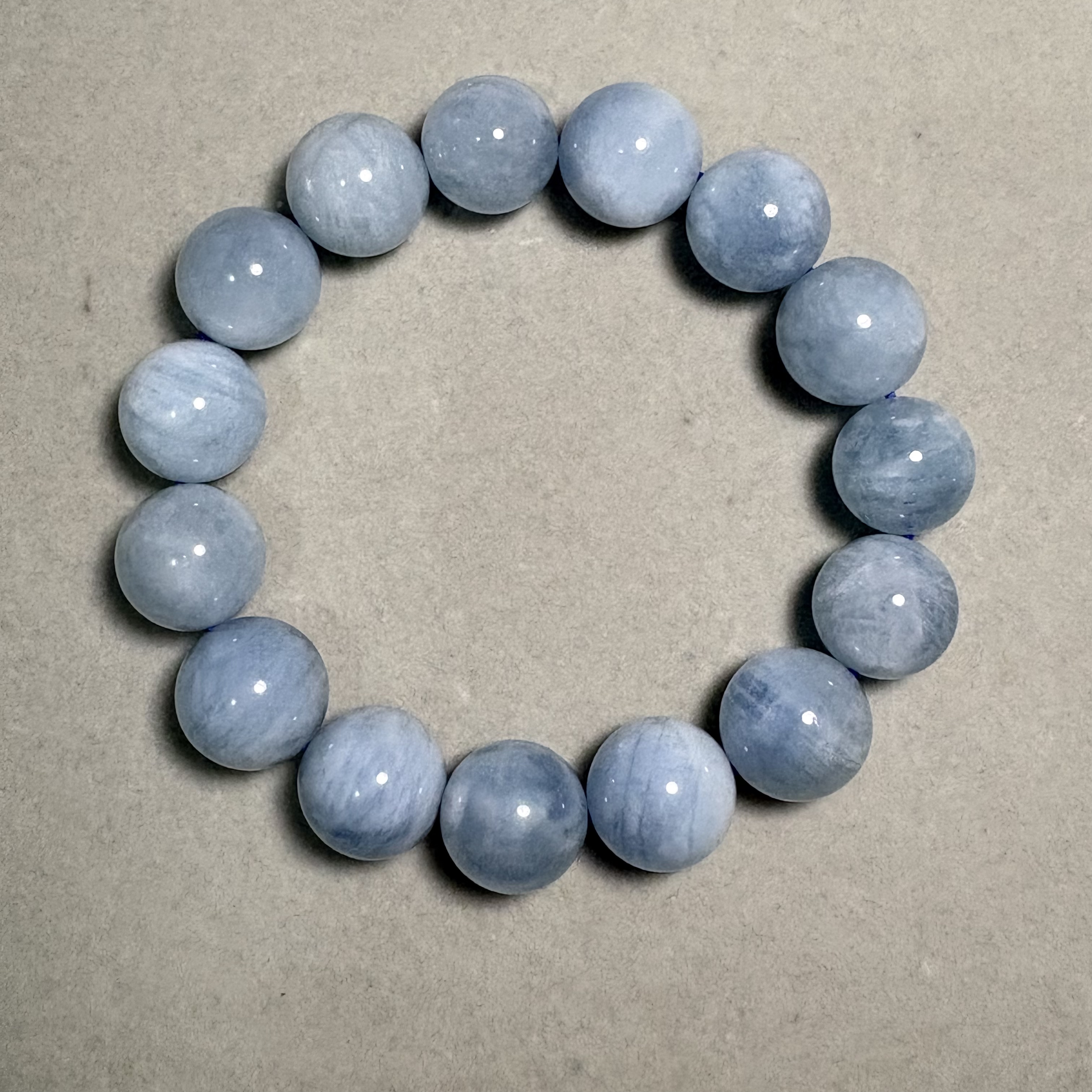 15mm海藍寶天然晶石手串No.4061