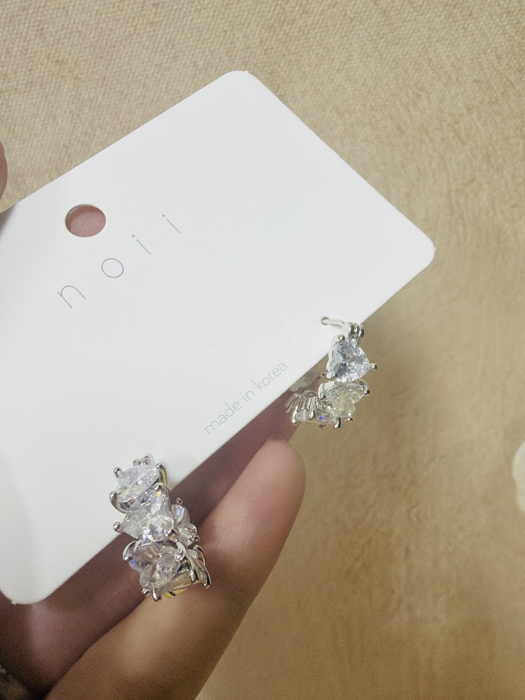 水晶心心形耳環 earrings 