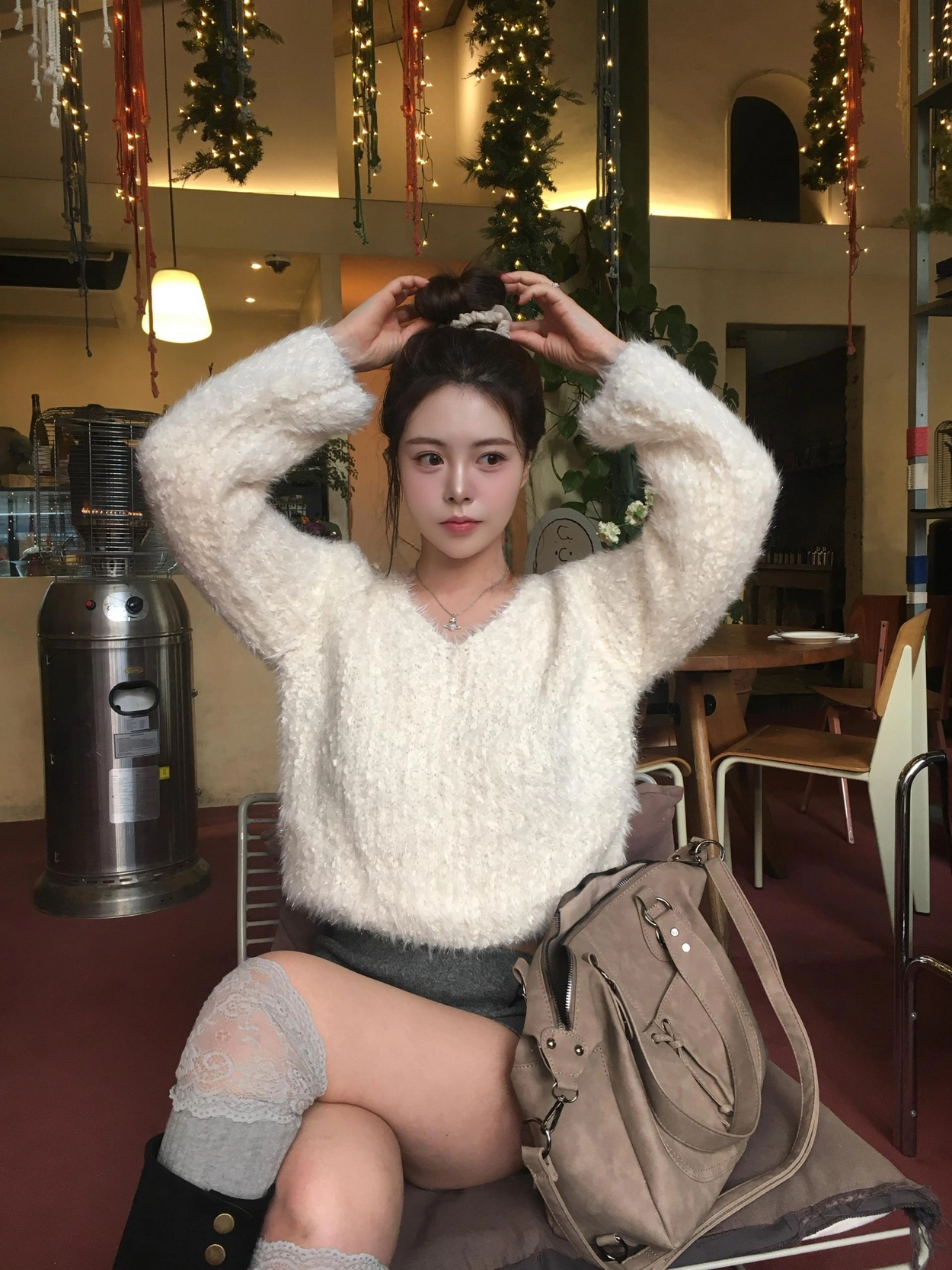 【 新品追加🥂| 一秒心動˚ʚɞ💓超級美Bling粒粒棉花糖～高質量兩穿針織上衣☁️🤍】Sparkle Marshmallow Knit Top(三色入)