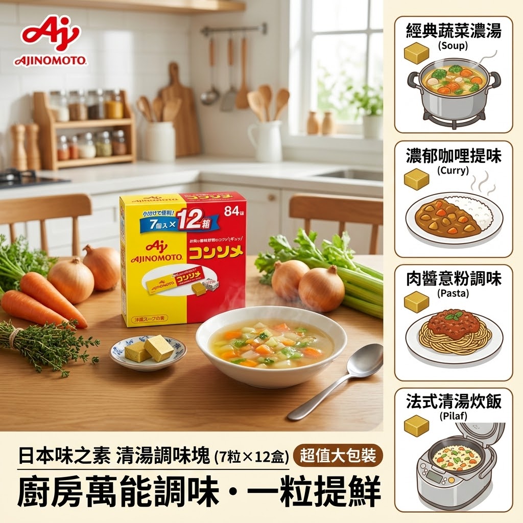 味之素 AJINOMOTO 法式濃縮清湯塊 - 7粒X12盒量販裝  