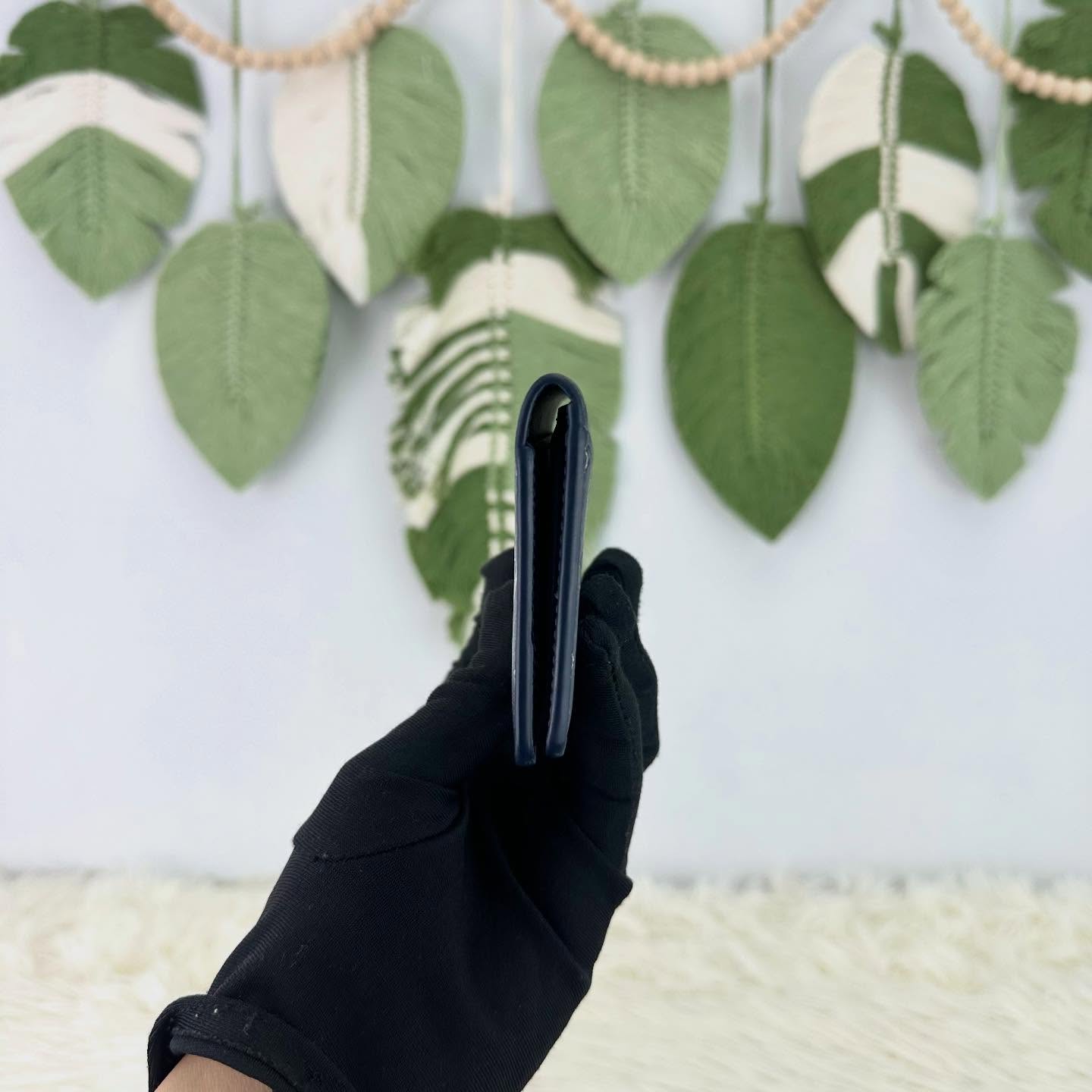 LV 🤍PRE OWNED Pocket Organizer 藍白色真皮印花卡片包 晶片款 全套有單💙